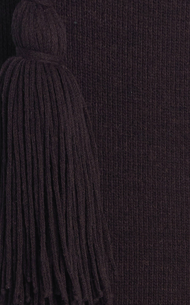 Tasseled Wool-Knit Mini Dress brown - 6