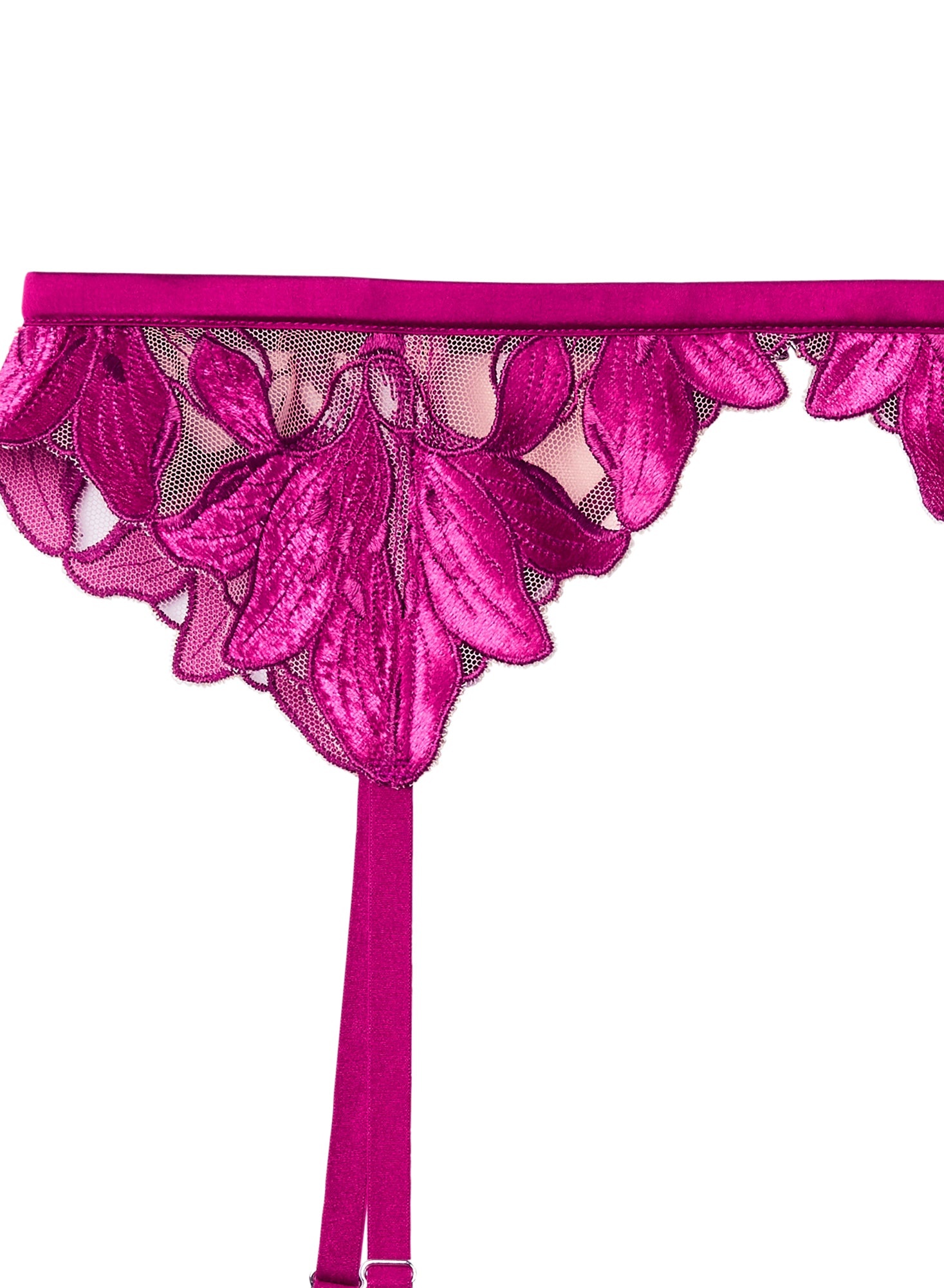 Lily Embroidery Garter Belt - 8