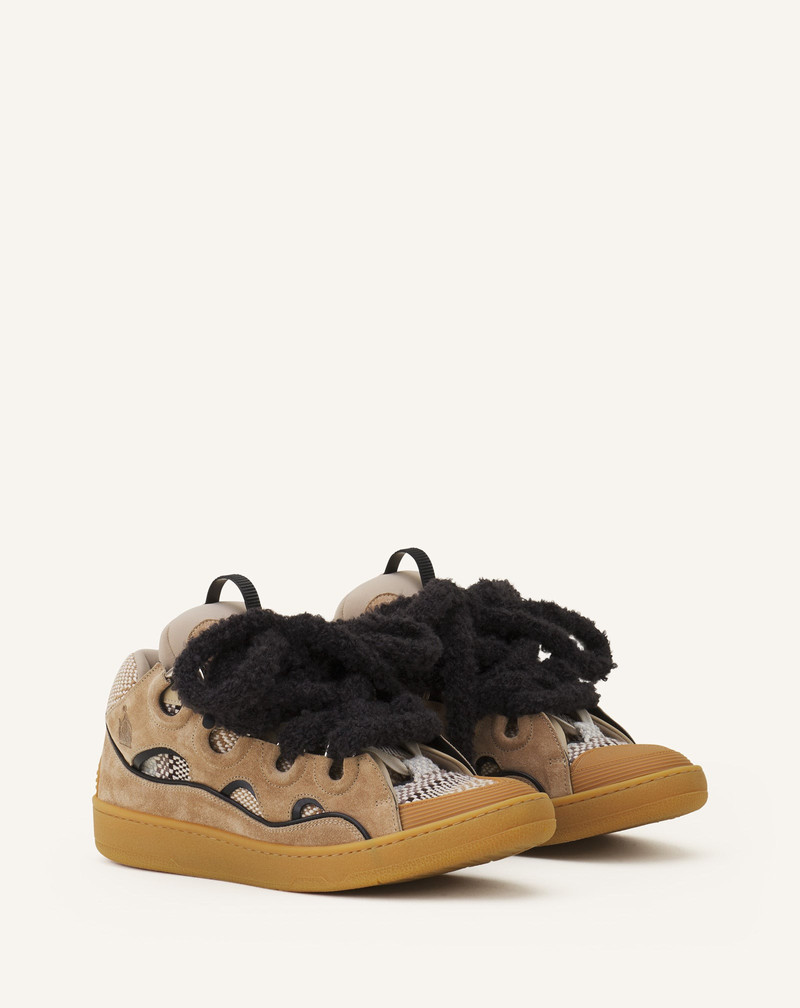 Lanvin CURB SUEDE SNEAKERS WITH MESH LACES outlook