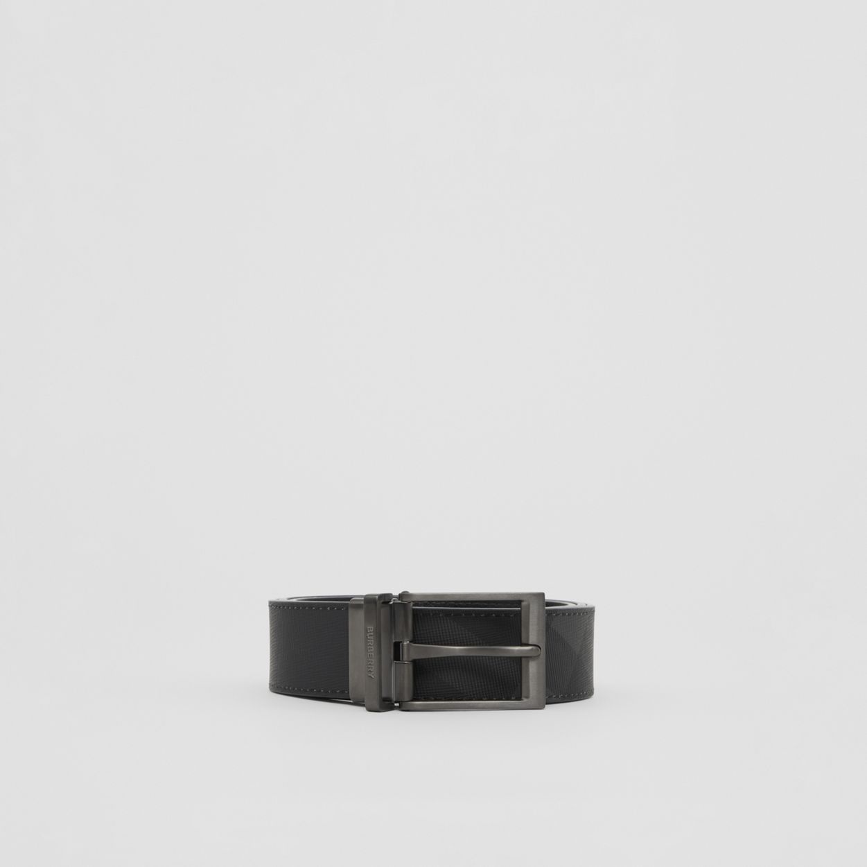 Reversible London Check and Leather Belt - 3