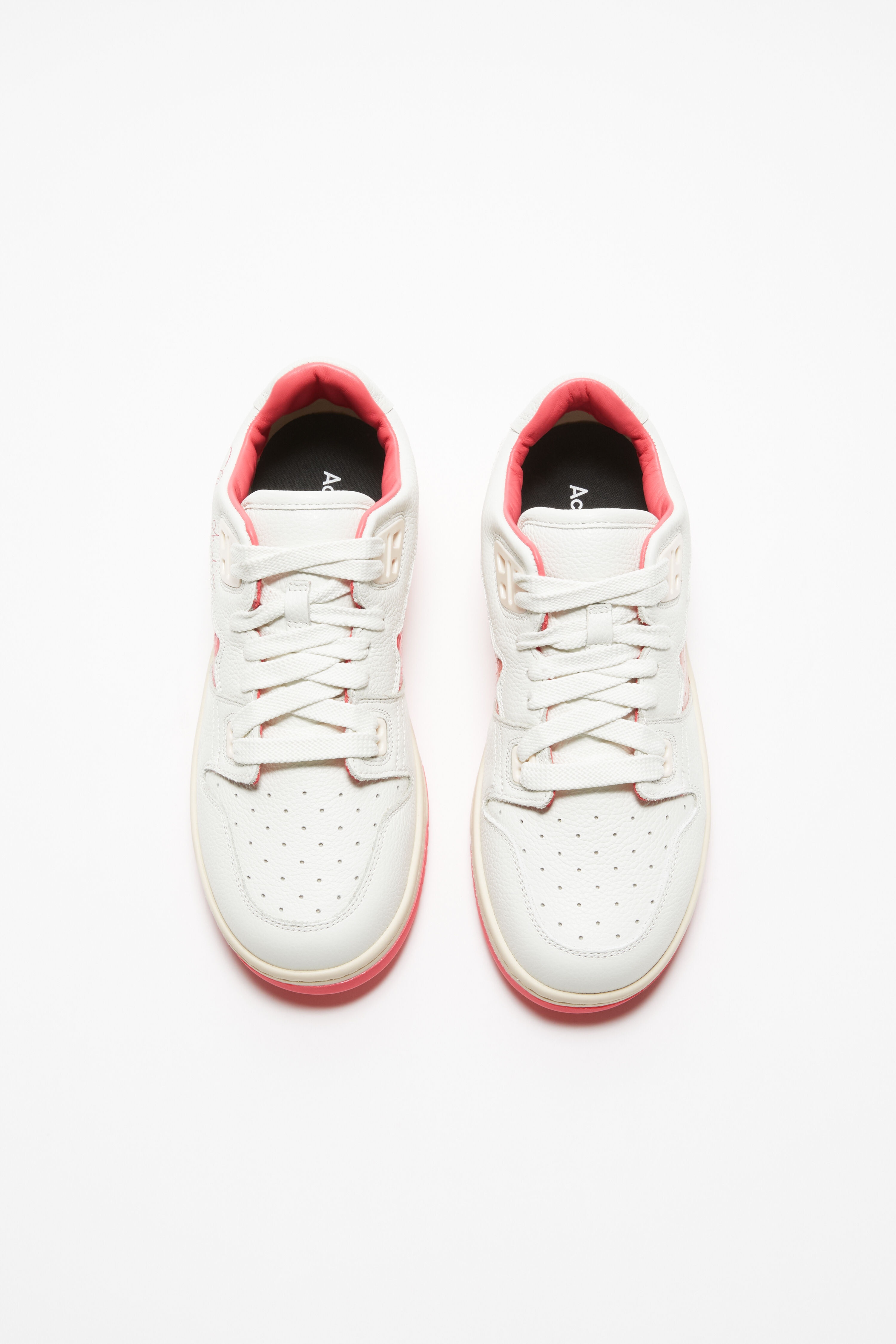 Low top sneakers - White/electric pink - 2