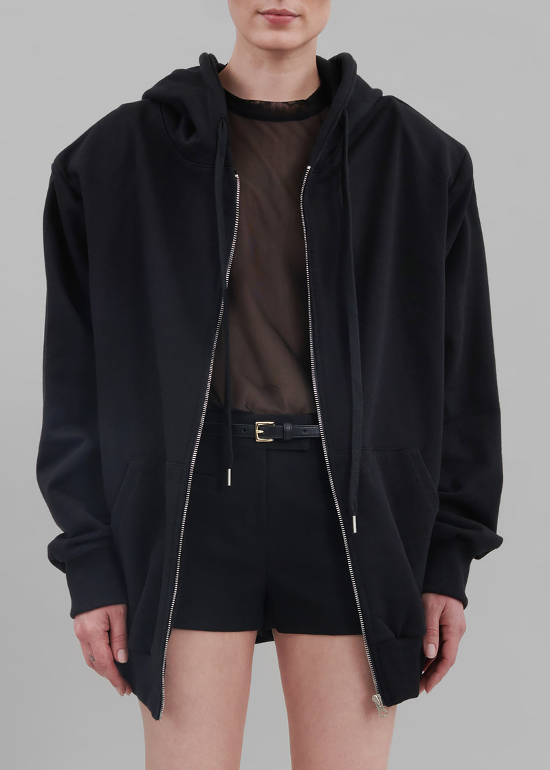Nami Zip Up Hoodie - Black 5