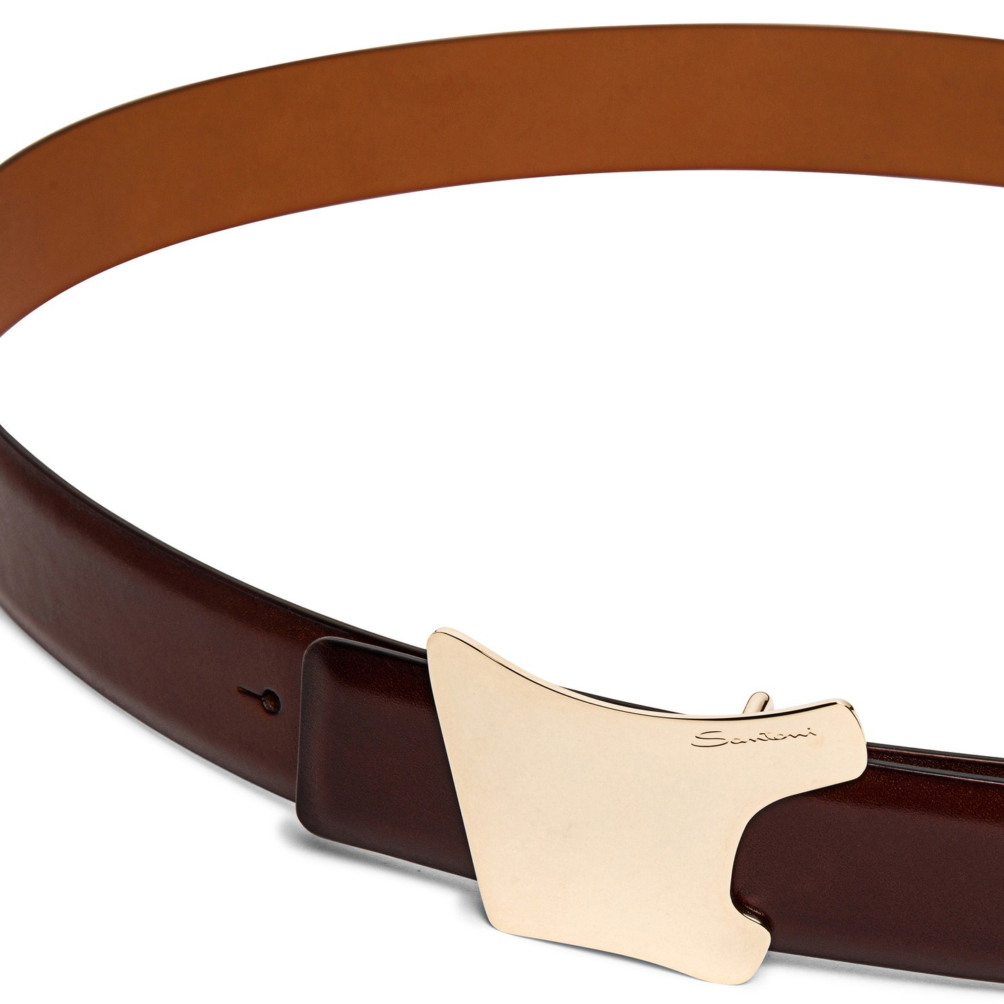 Gold metal "double buckle" belt buckle - 2