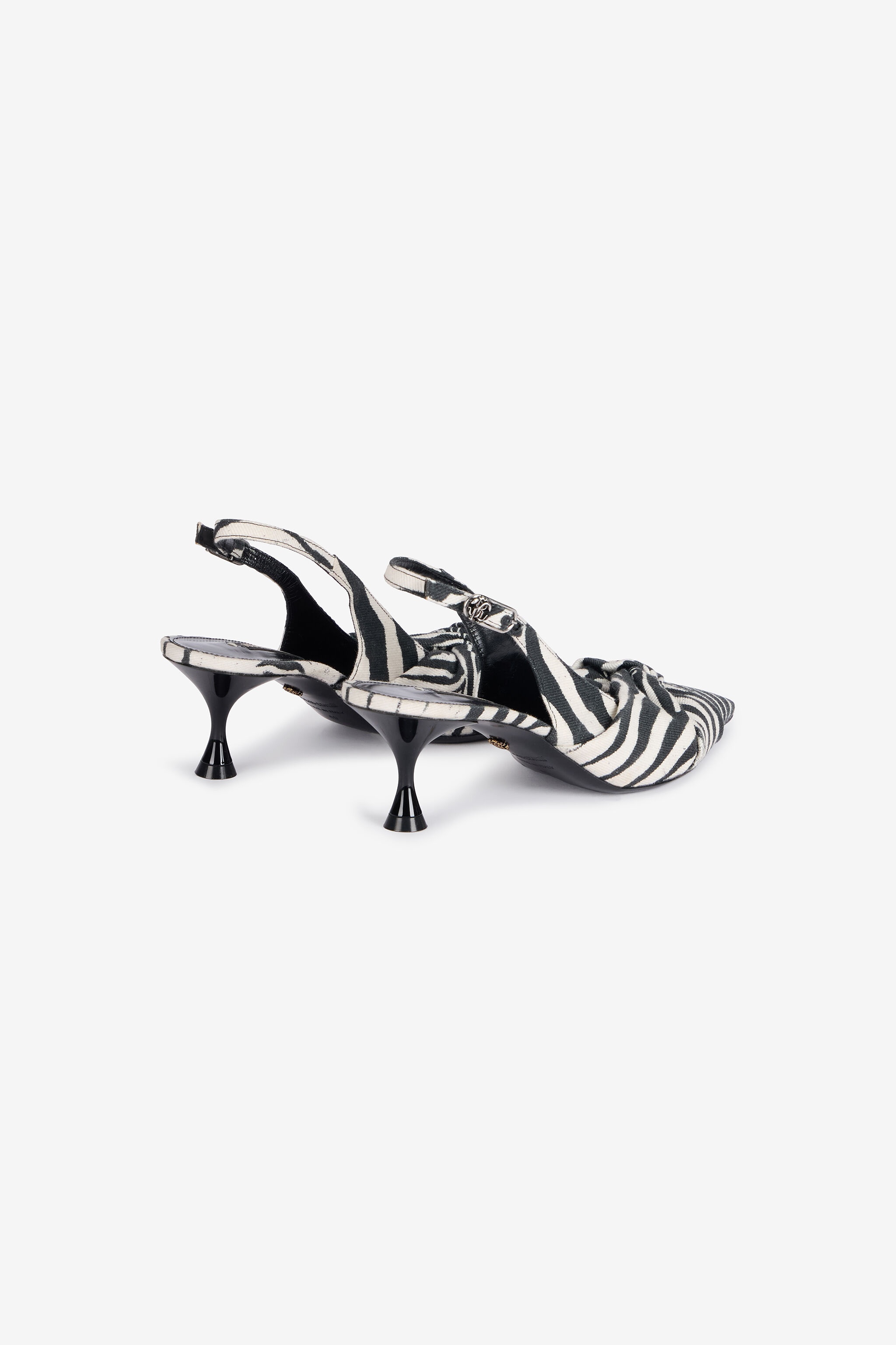 Zebra Print Slingbacks With Knotted Detail - 3