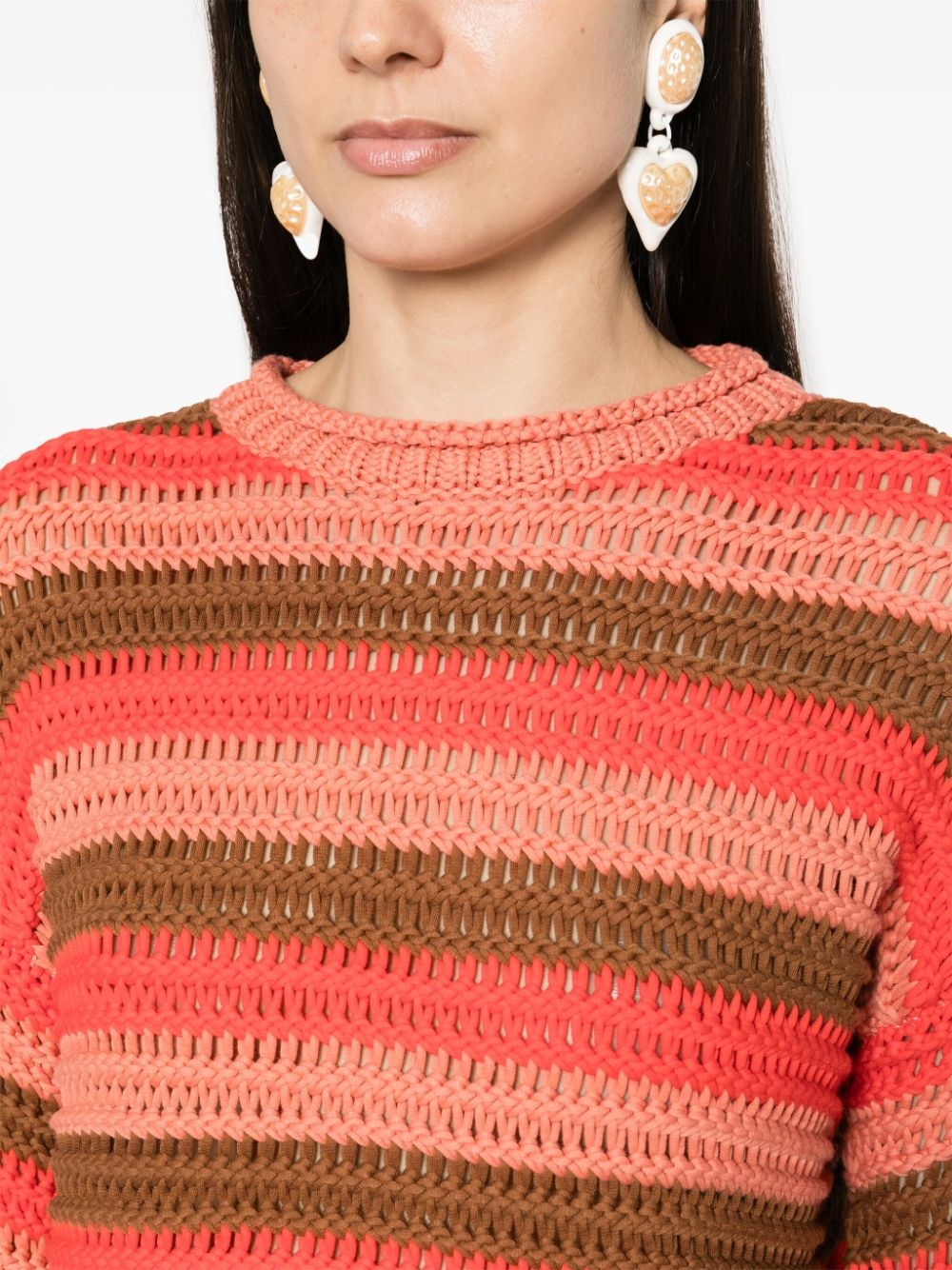 bell-sleeve striped jumper - 5