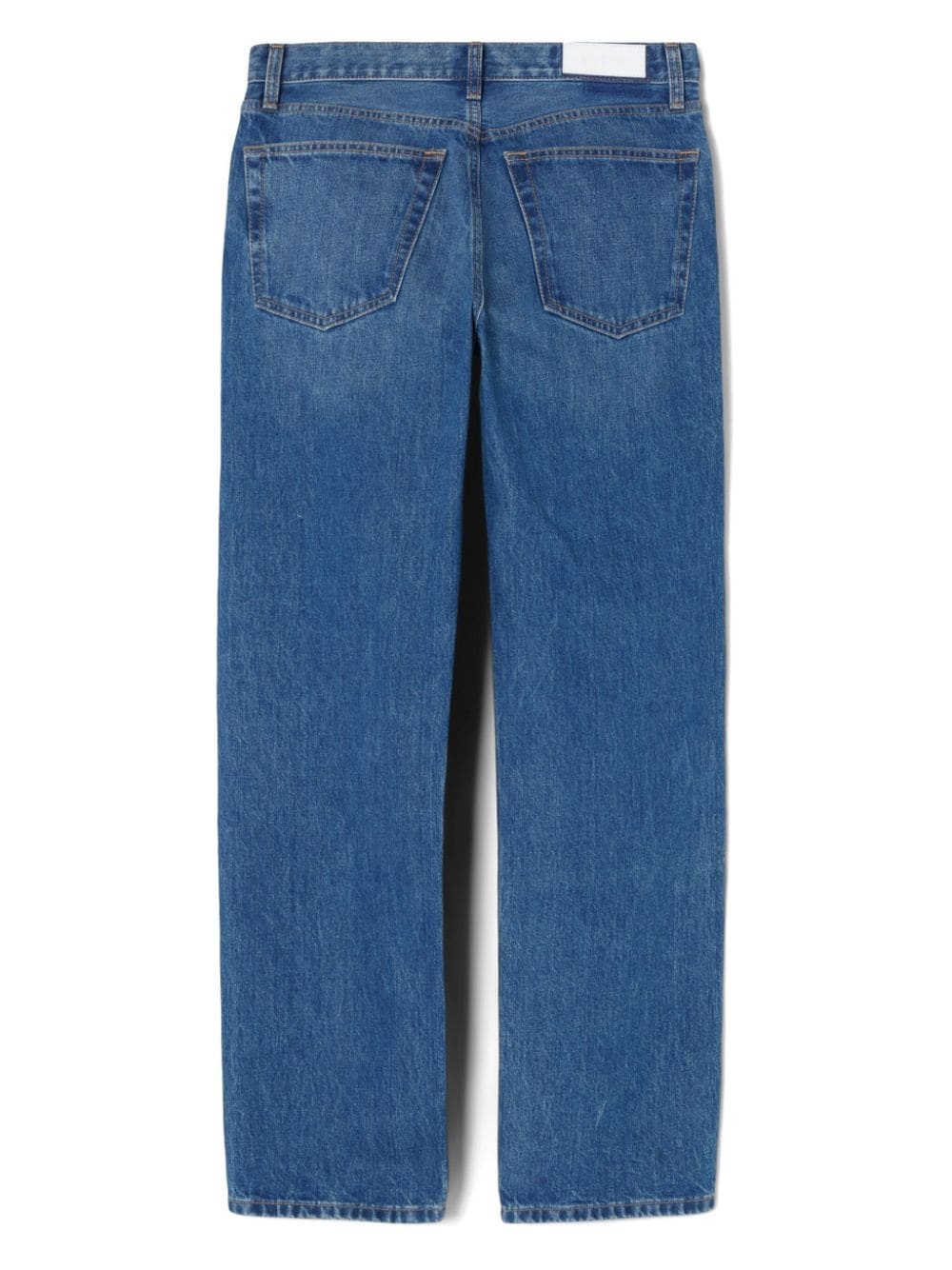 contrast-stitching cotton straight-leg jeans - 5
