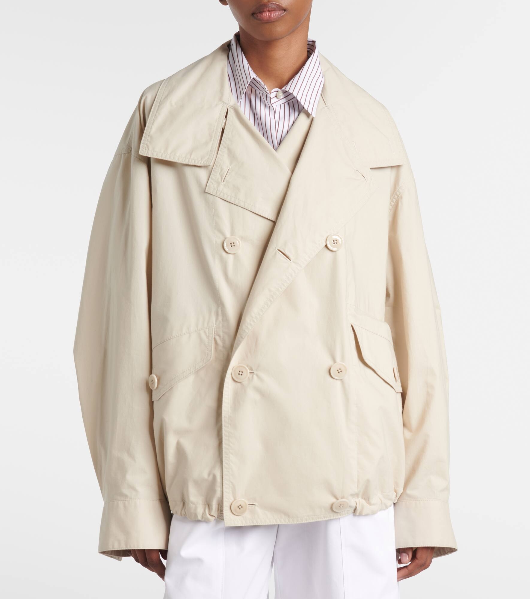 Technical cropped trench coat - 7