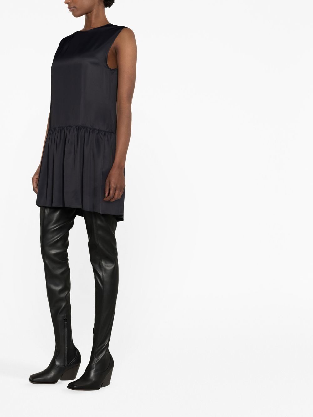 round-neck sleeveless minidress - 3