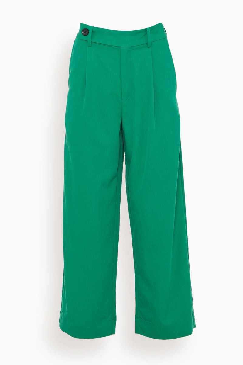 Drapey Suiting Wide Leg Pant in Green 1