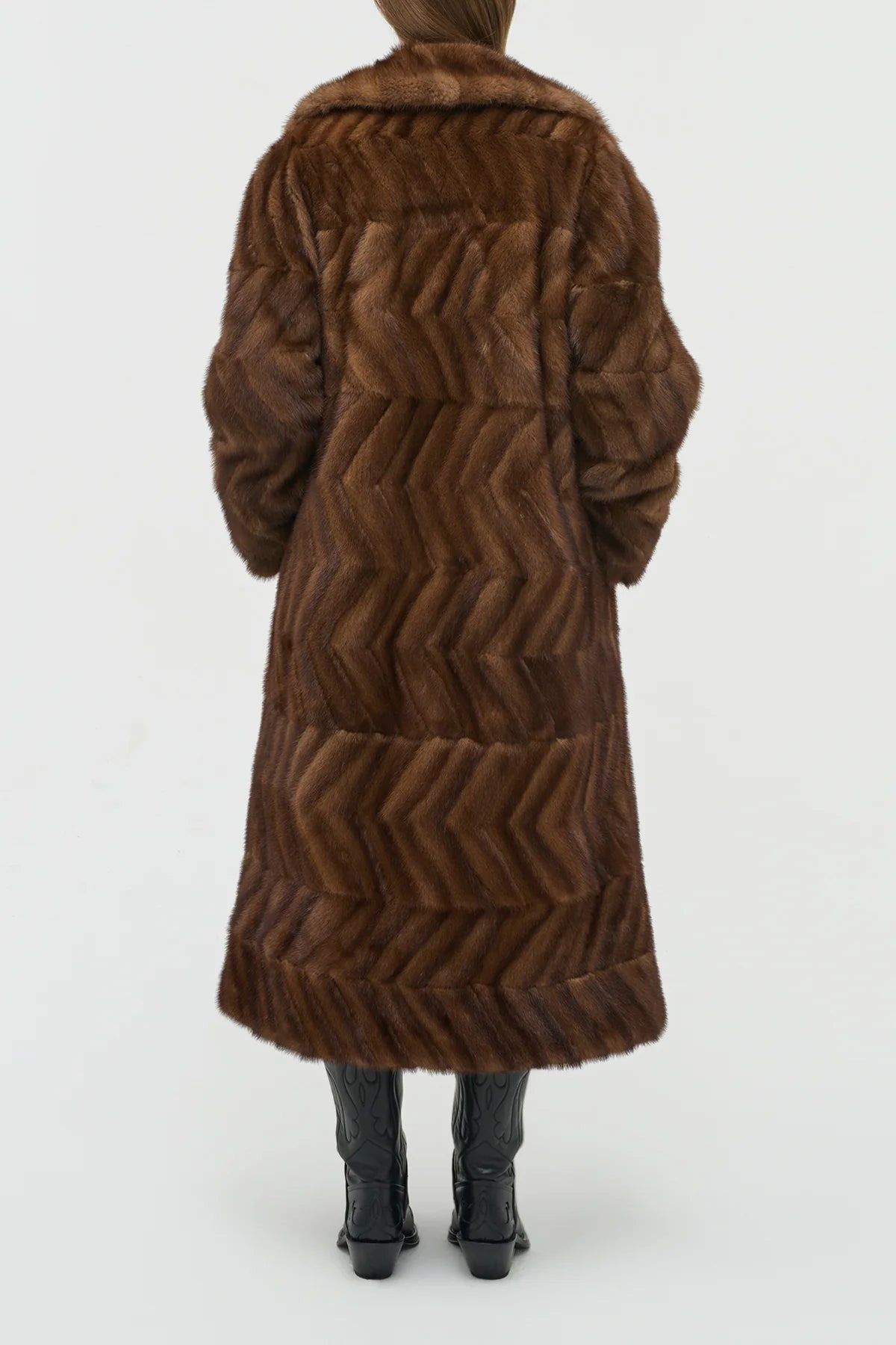 Andal Coat in Mahogany Recycled Mink Fur - 5