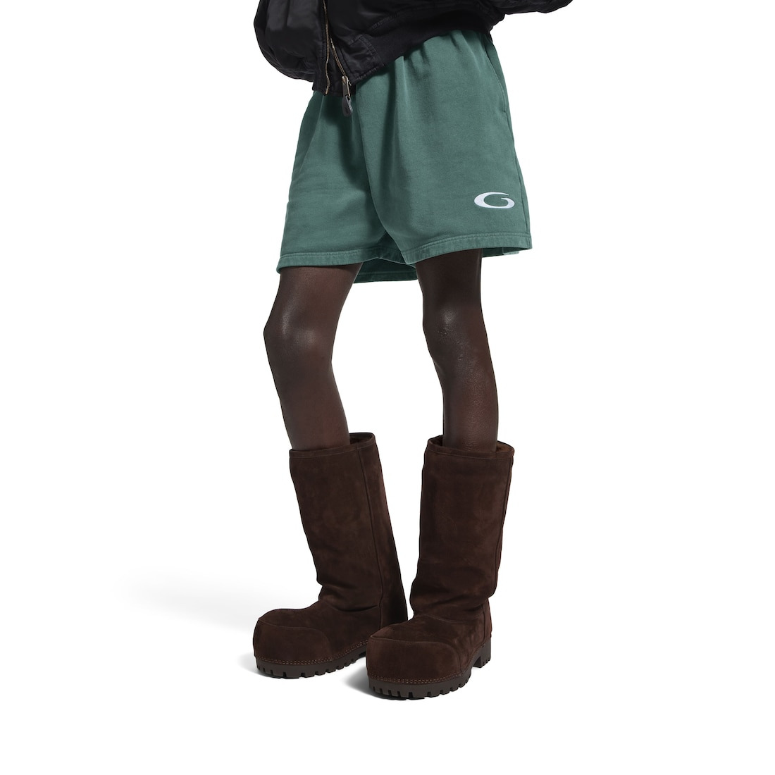 Men's Basketball Sweat Shorts in Dark Green/light Grey - 5