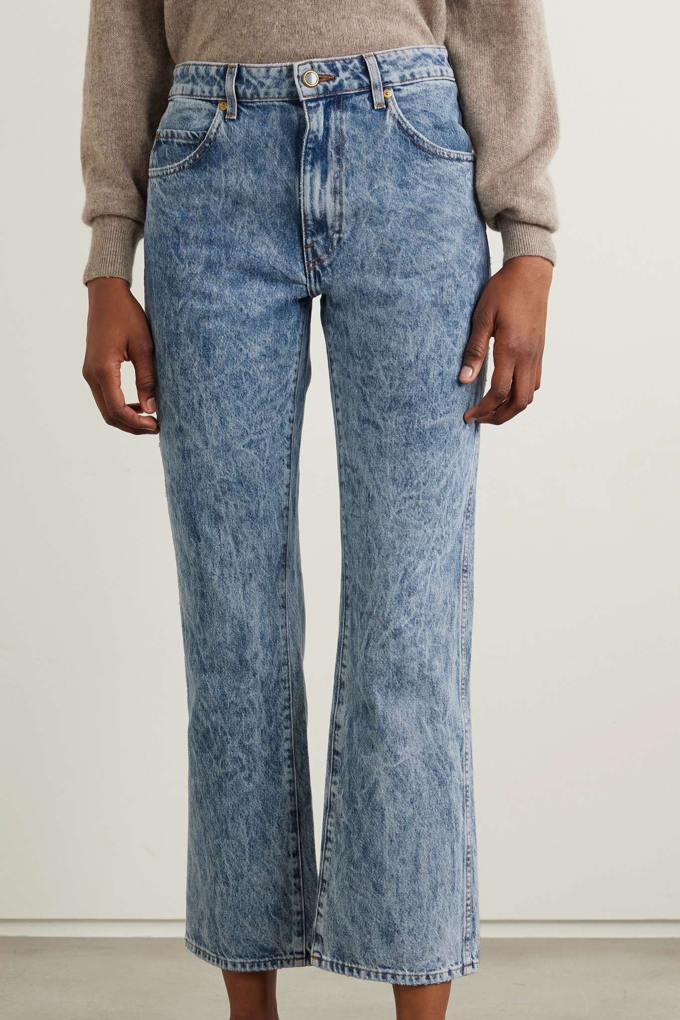 【KHAITE】vivian cropped high-rise bootcut ジーンズ KHAITE Vivian cropped high-rise bootcut jeans | REVERSIBLE