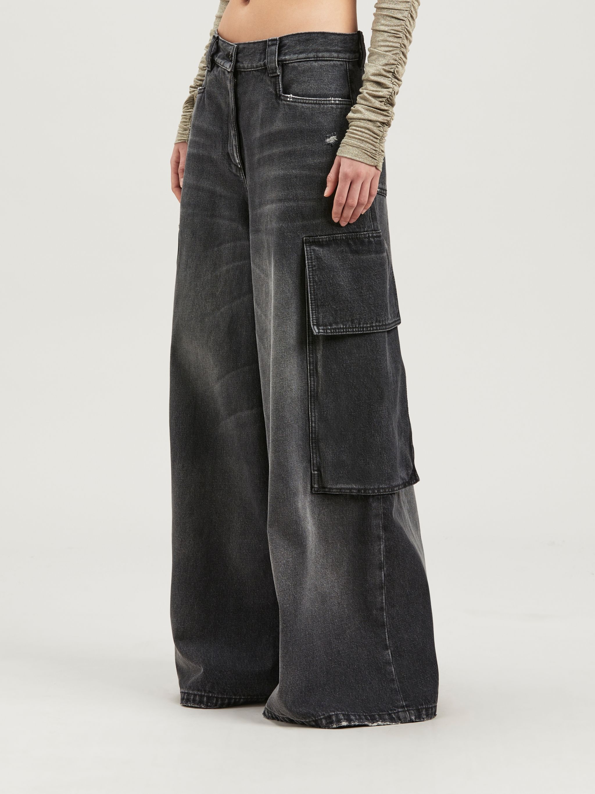 Wide Denim Parachute - 4