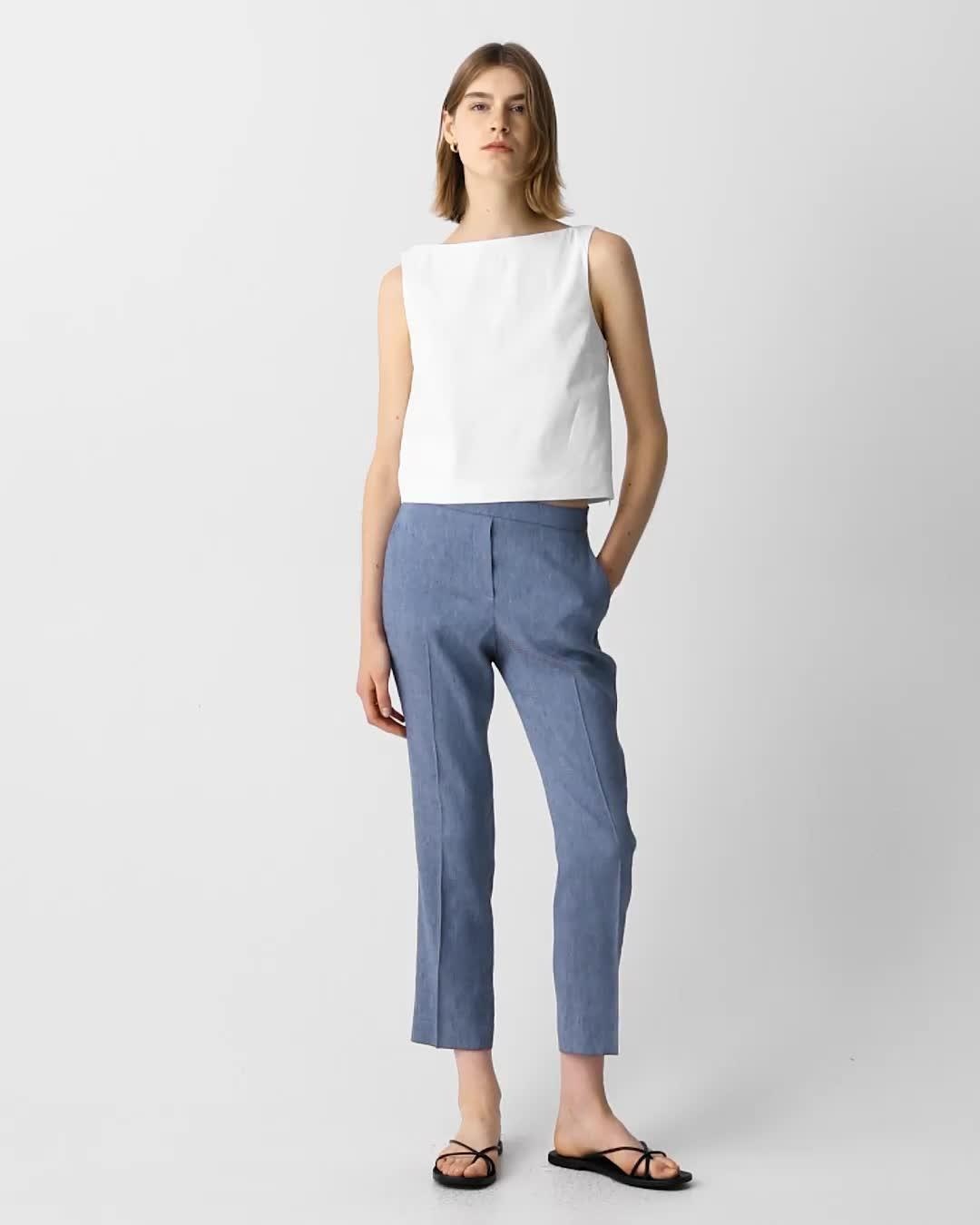 Treeca Pull-On Pant in Fluid Linen - 7