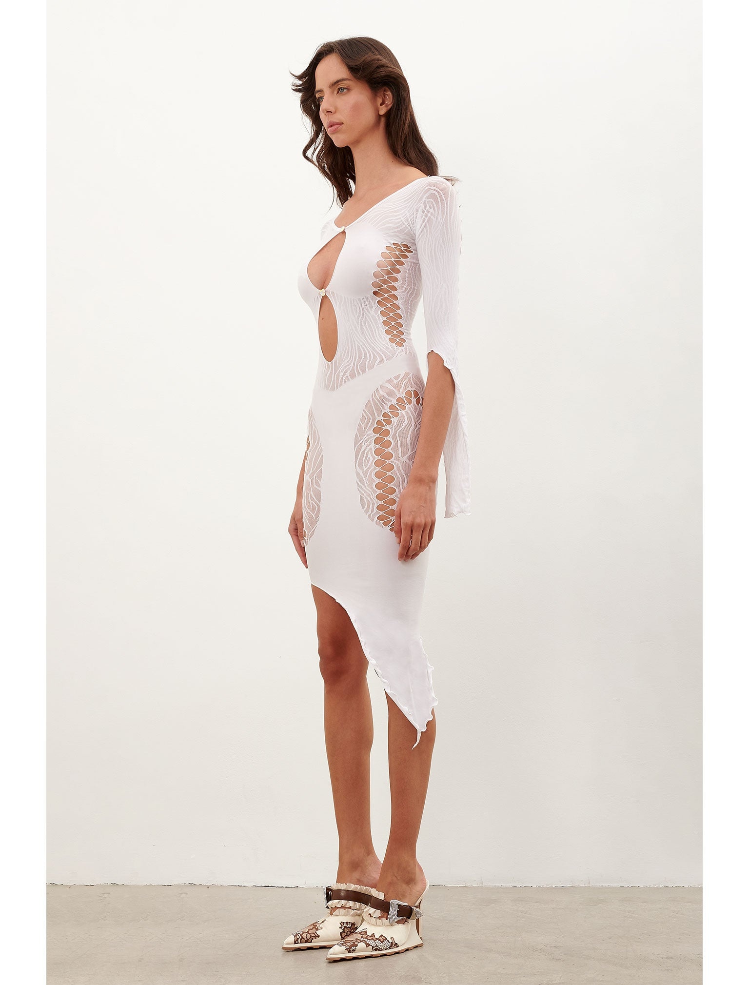 CHARLOTTE DRESS OPTIC WHITE - 4