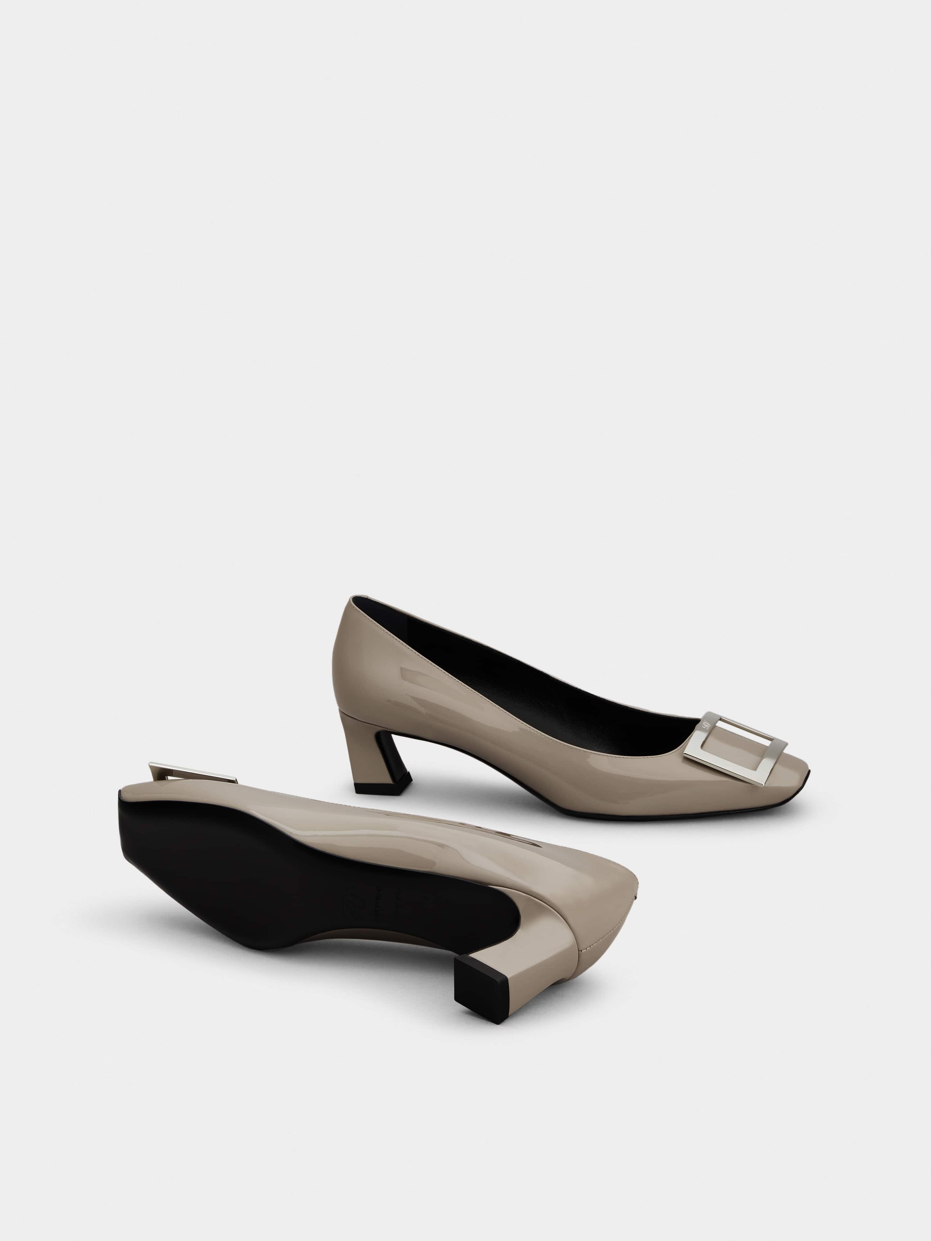 Trompette Metal Buckle Pumps in Patent Leather - 6
