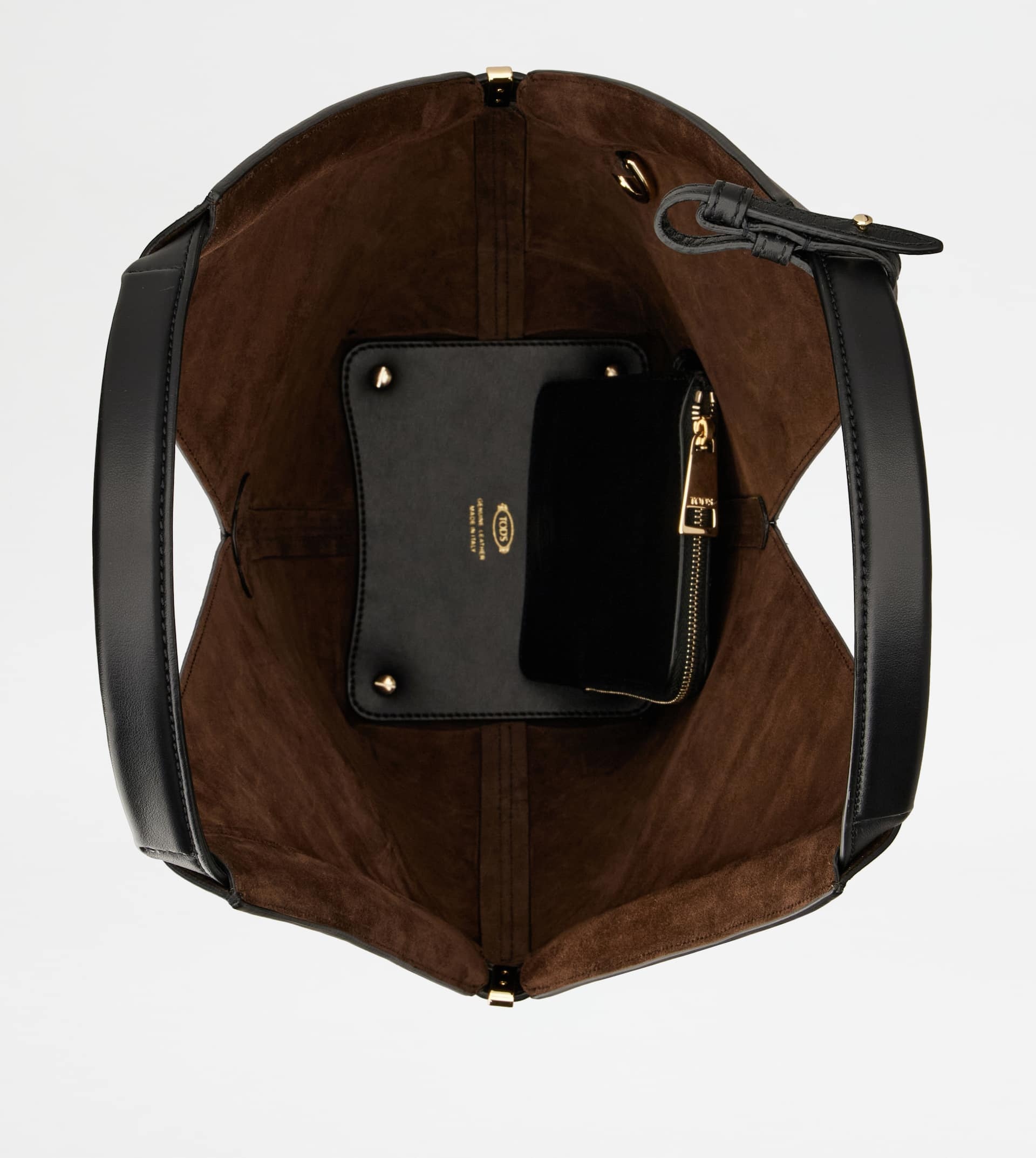 TOD'S DI BAG FOLIO SHOULDER BAG IN LEATHER SMALL - BLACK - 5