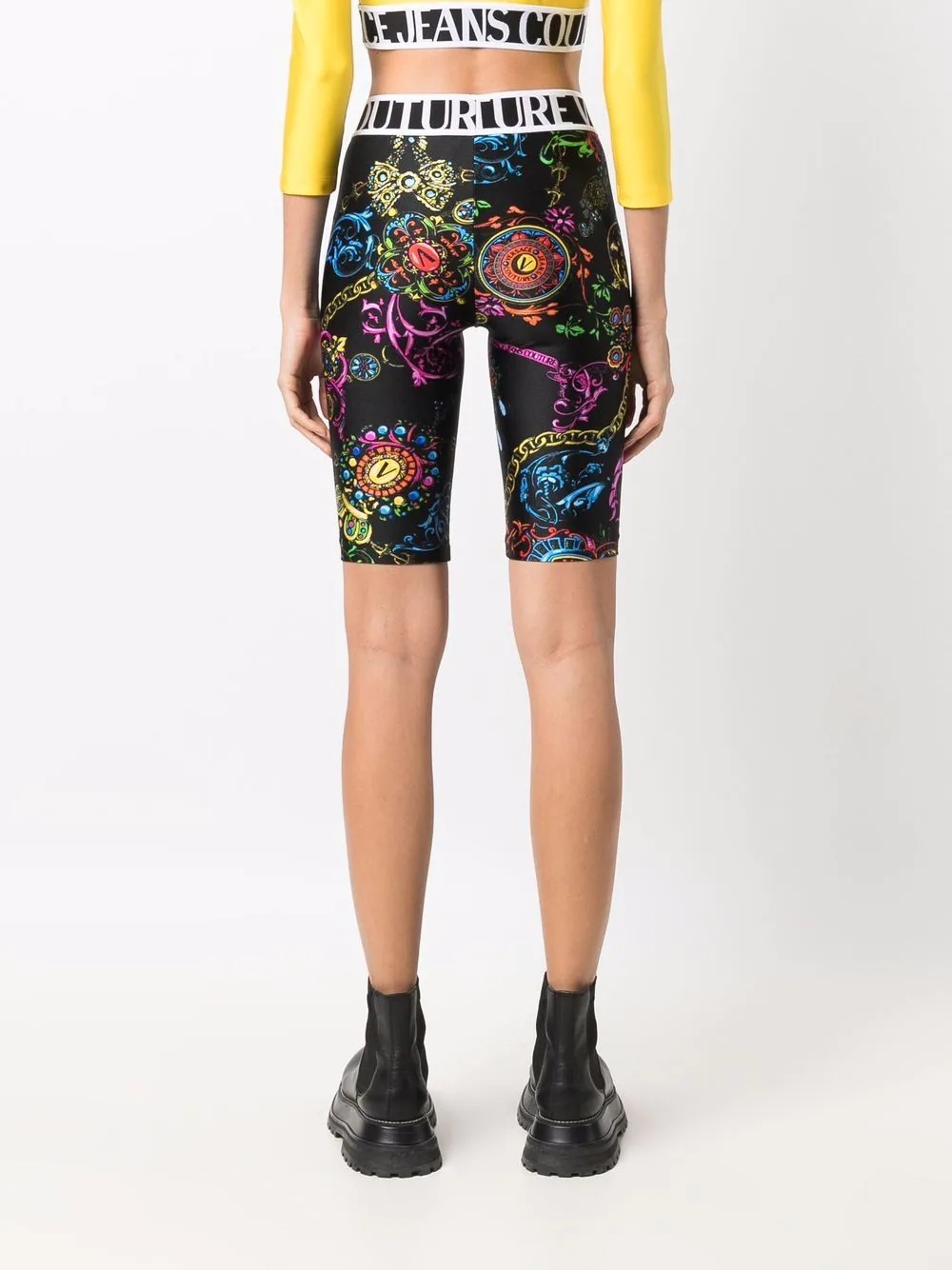 baroque-print short leggings - 4