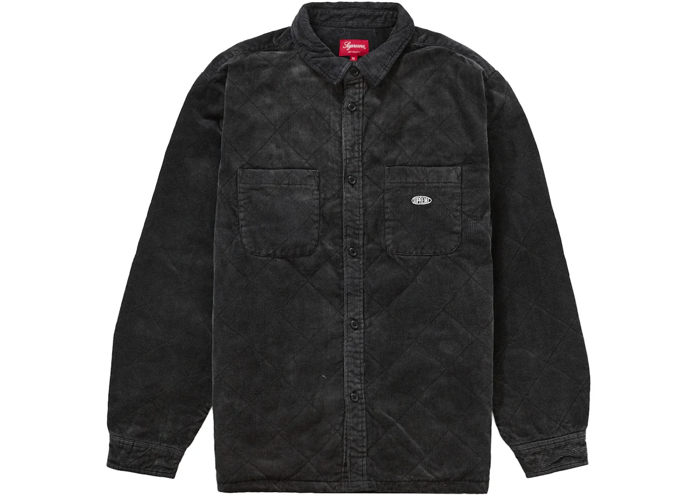 Supreme Quilted Corduroy Shirt Black - 1