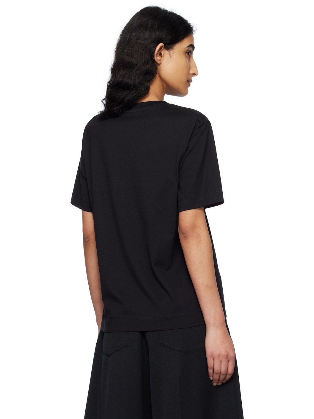 Black Embellished Flower T-shirt - 3
