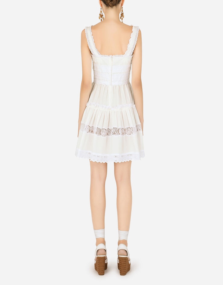 Short poplin dress with crystal-embellished DG details - 3