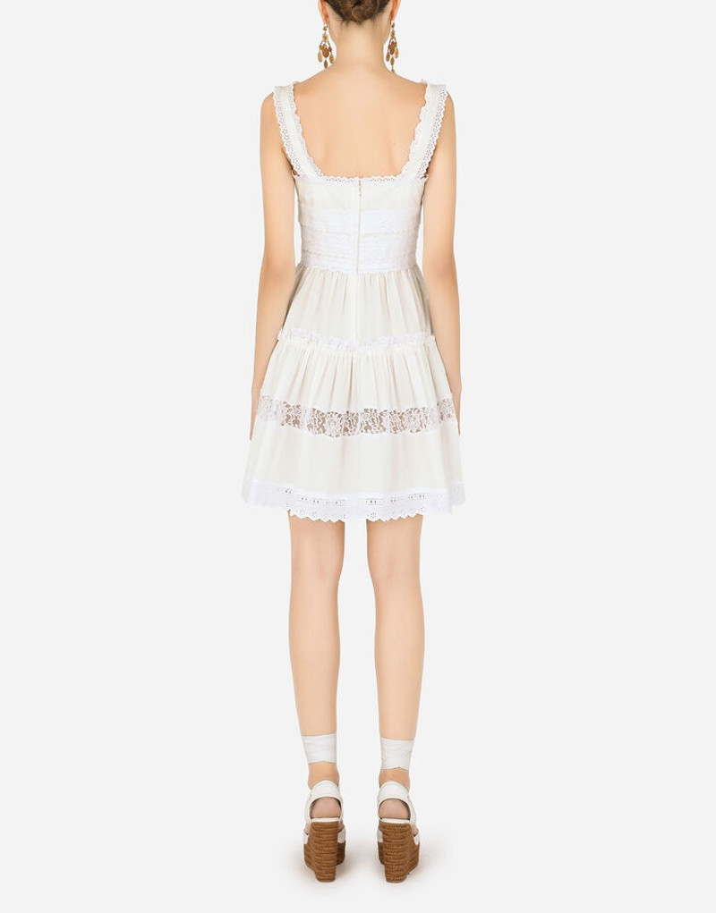 Short poplin dress with crystal-embellished DG details 3