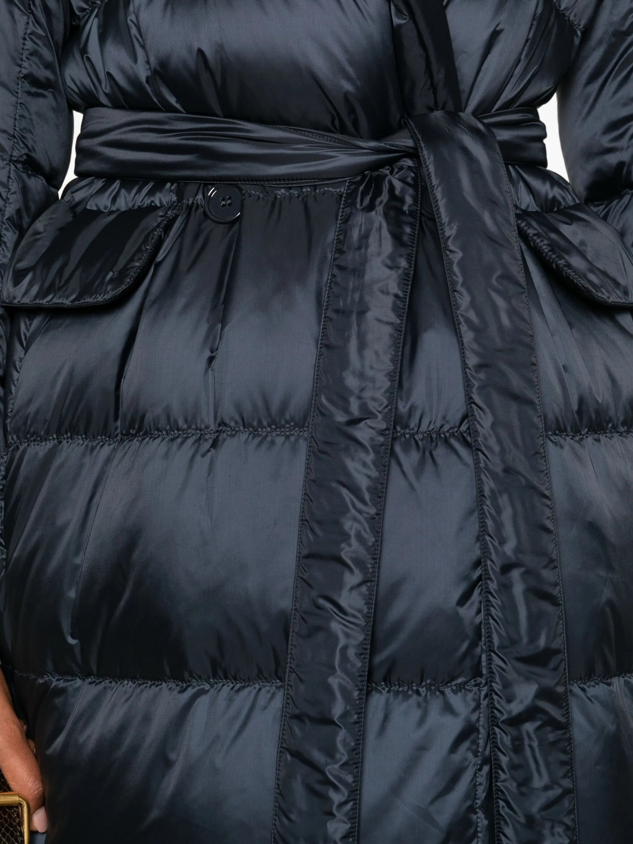 quilted belted coat - 5