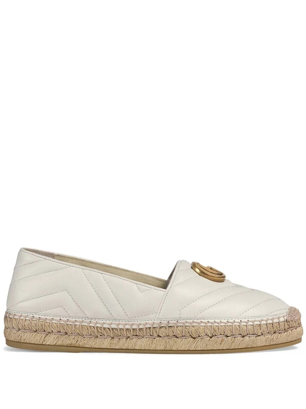 Leather espadrille with Double G - 1