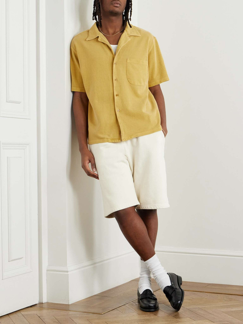 LES TIEN Camp-Collar Cotton-Piqué Shirt outlook