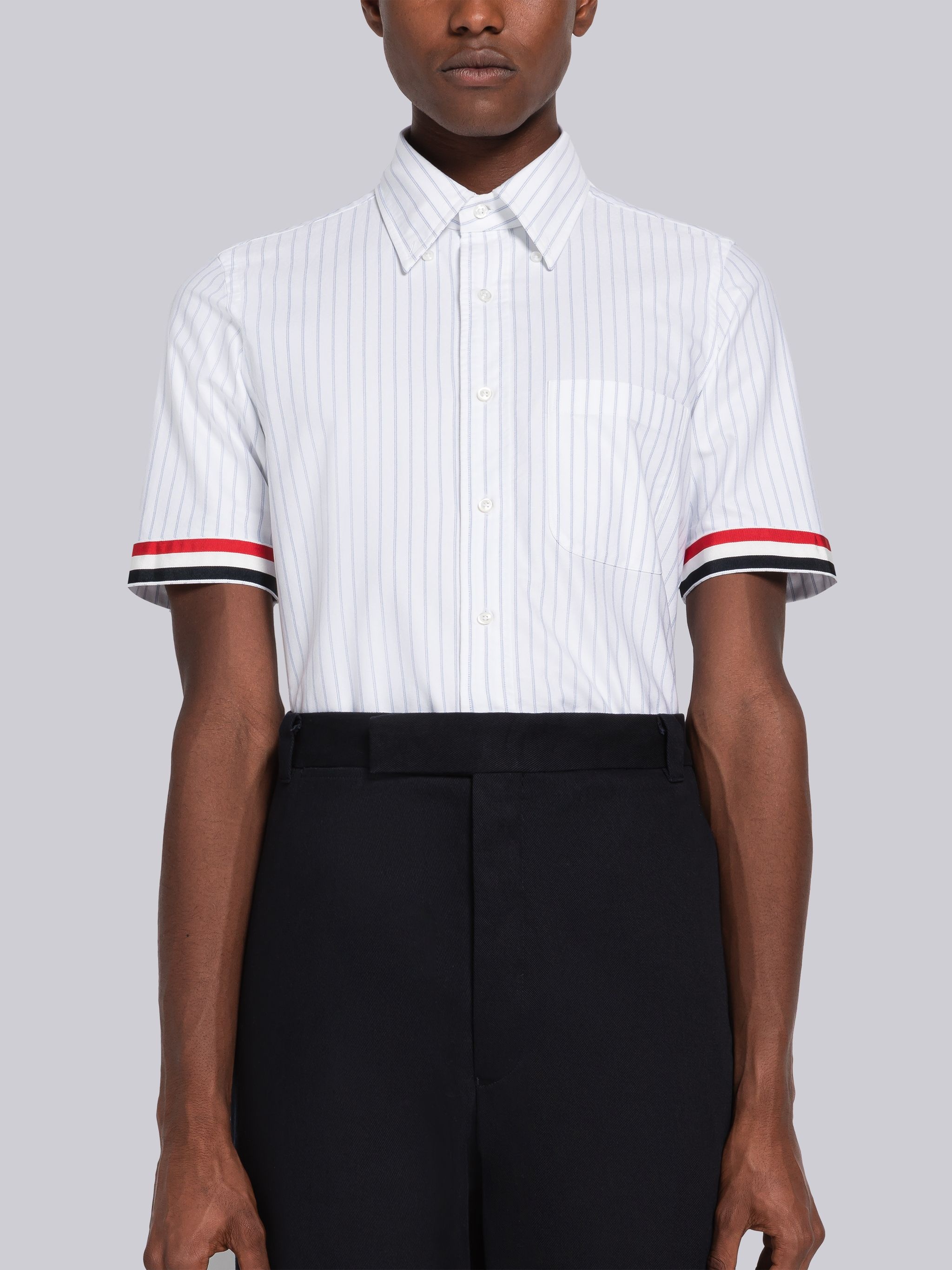 Shadow Pinstripe Oxford Short Sleeve Shirt - 1