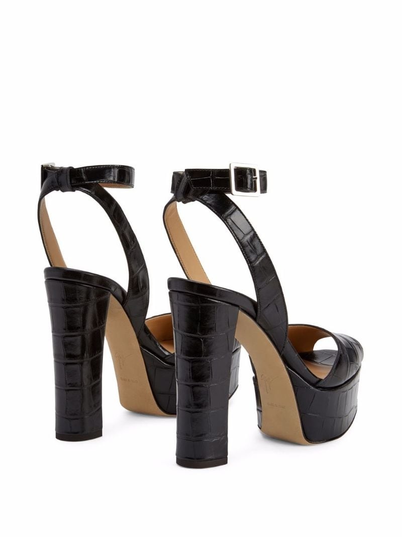 Betty crocodile-effect platform sandals - 3