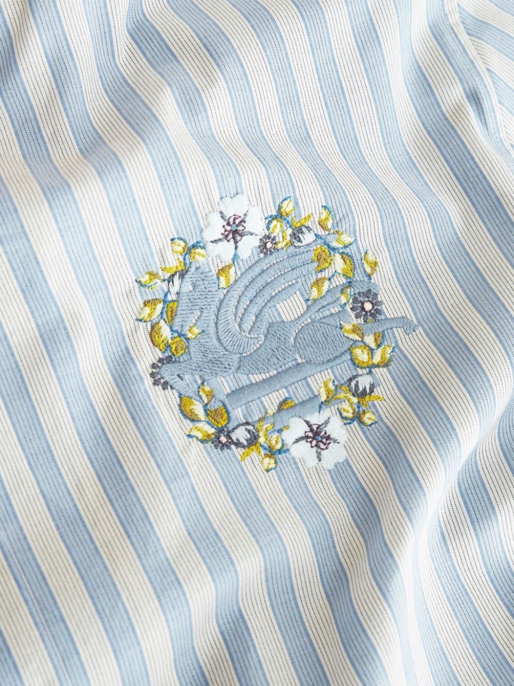 logo-embroidered cotton shirt - 6