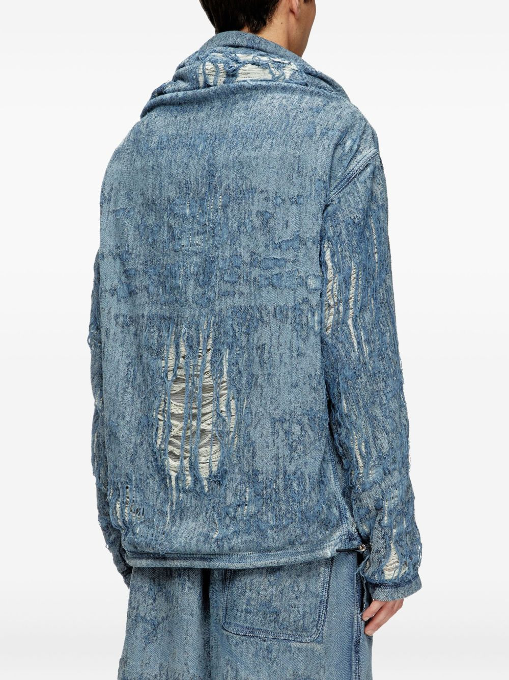 ripped denim sweatshirt - 4