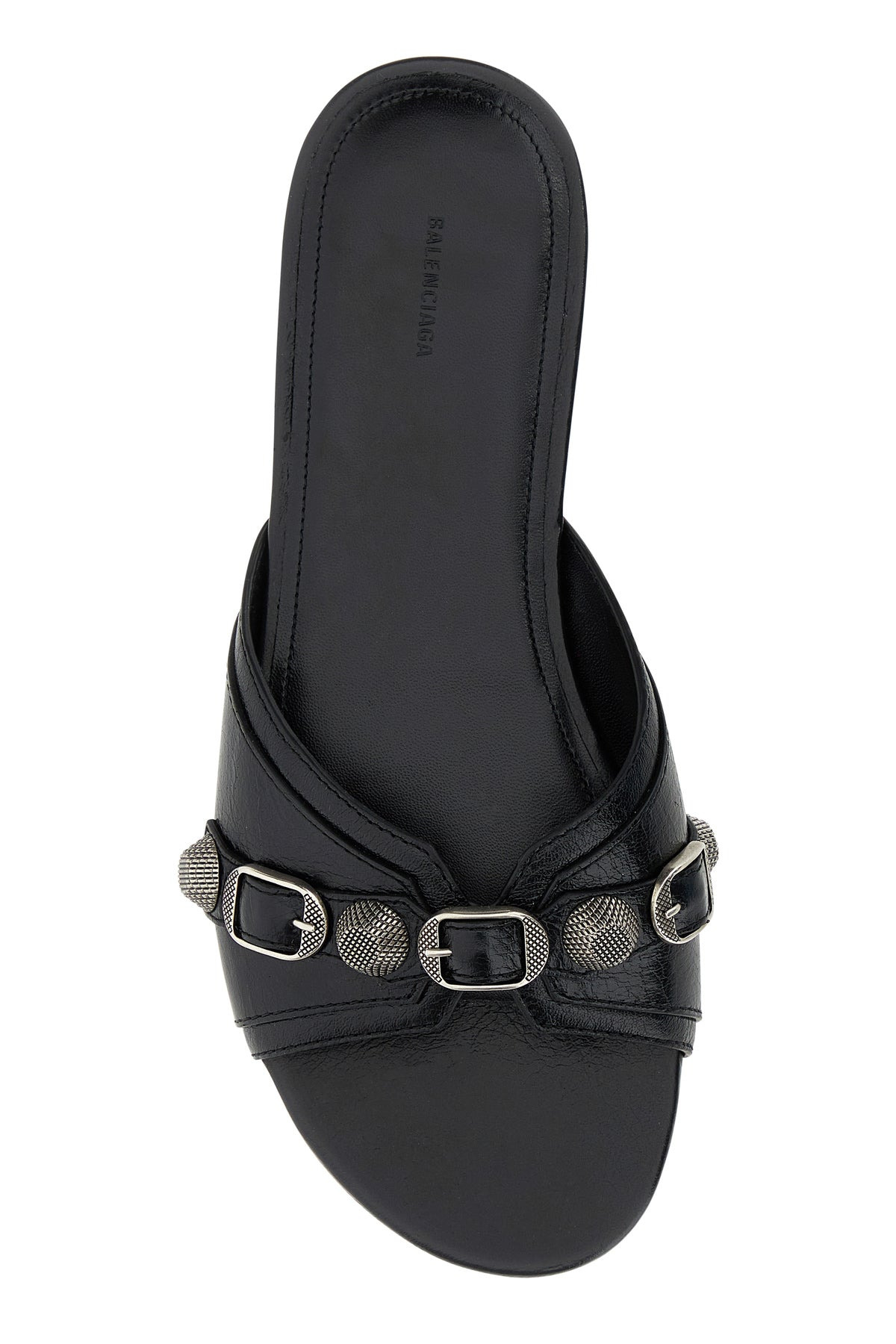 Black leather slippers - 4