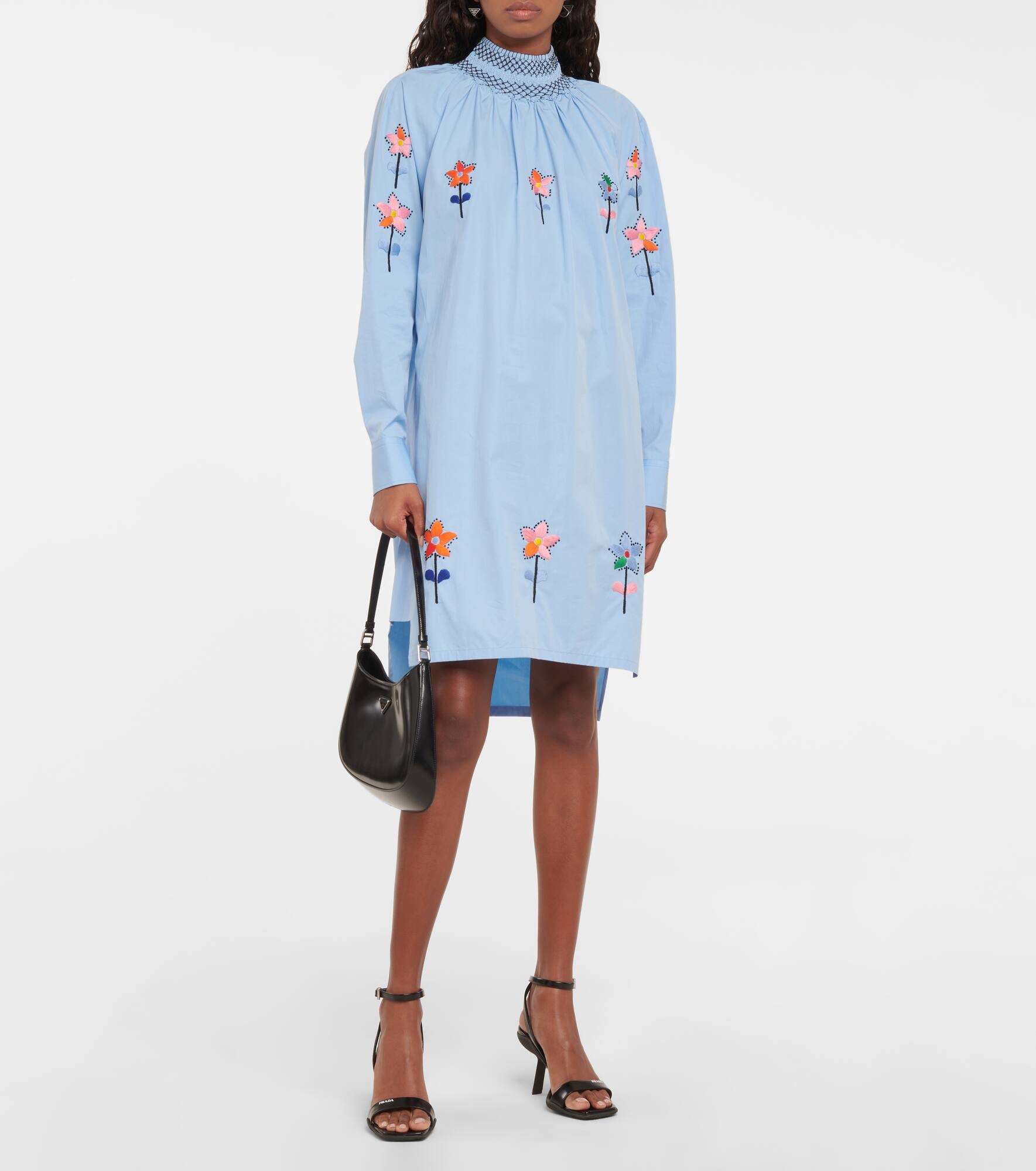 Embroidered cotton-poplin minidress - 5