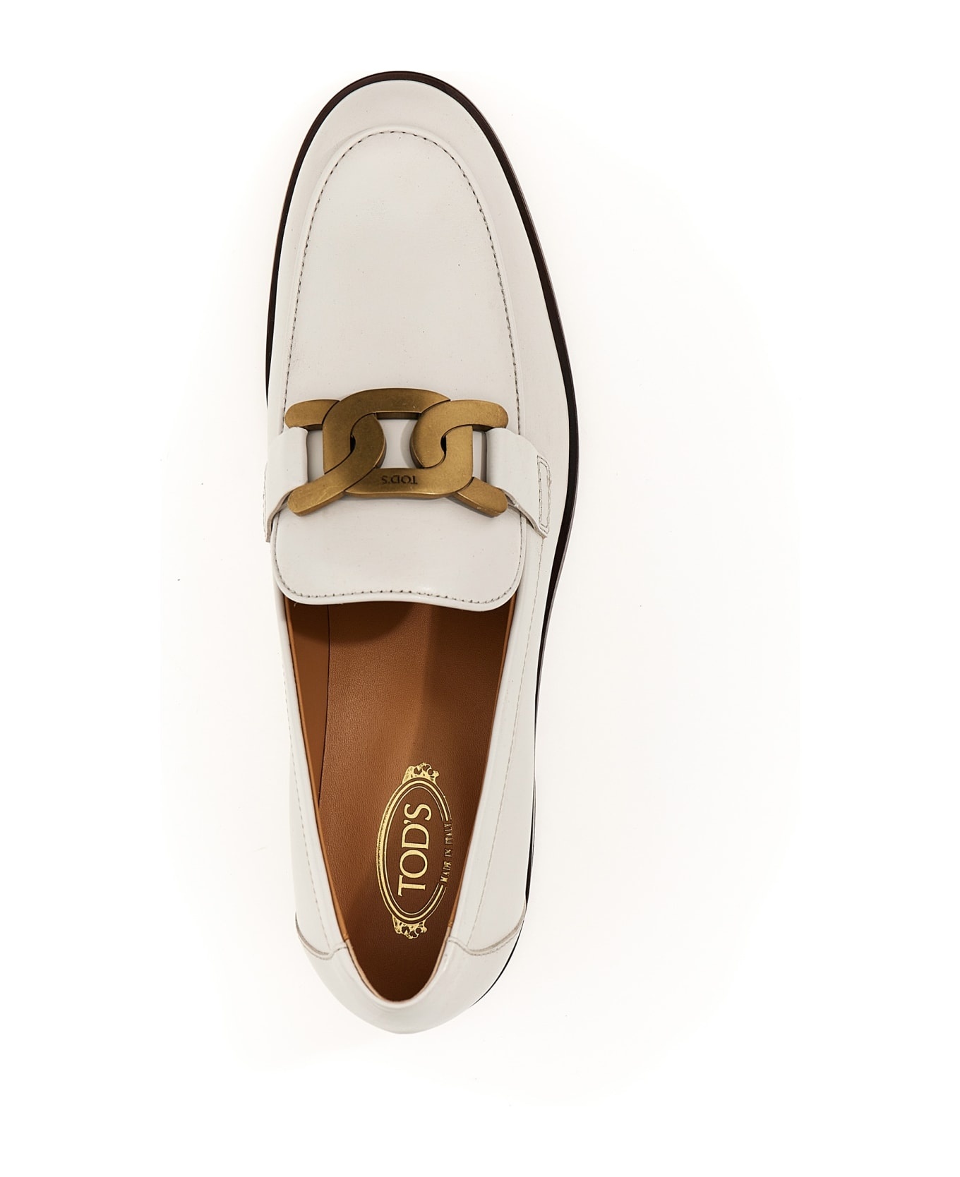 Leather Loafers With Chain Detail - 3