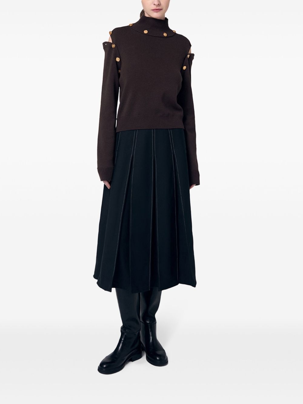 cut-out midi skirt - 2