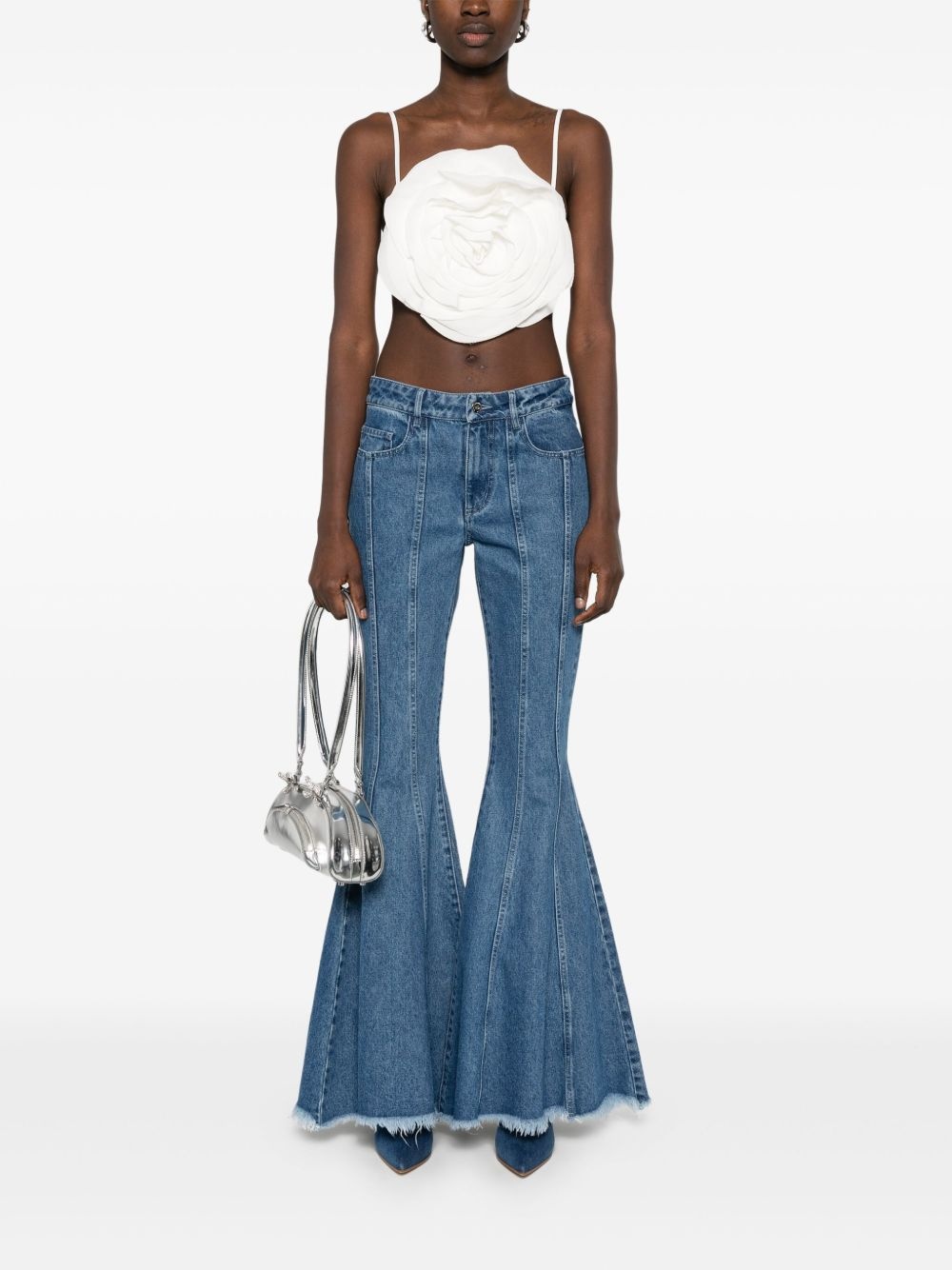 floral-appliqué top - 2