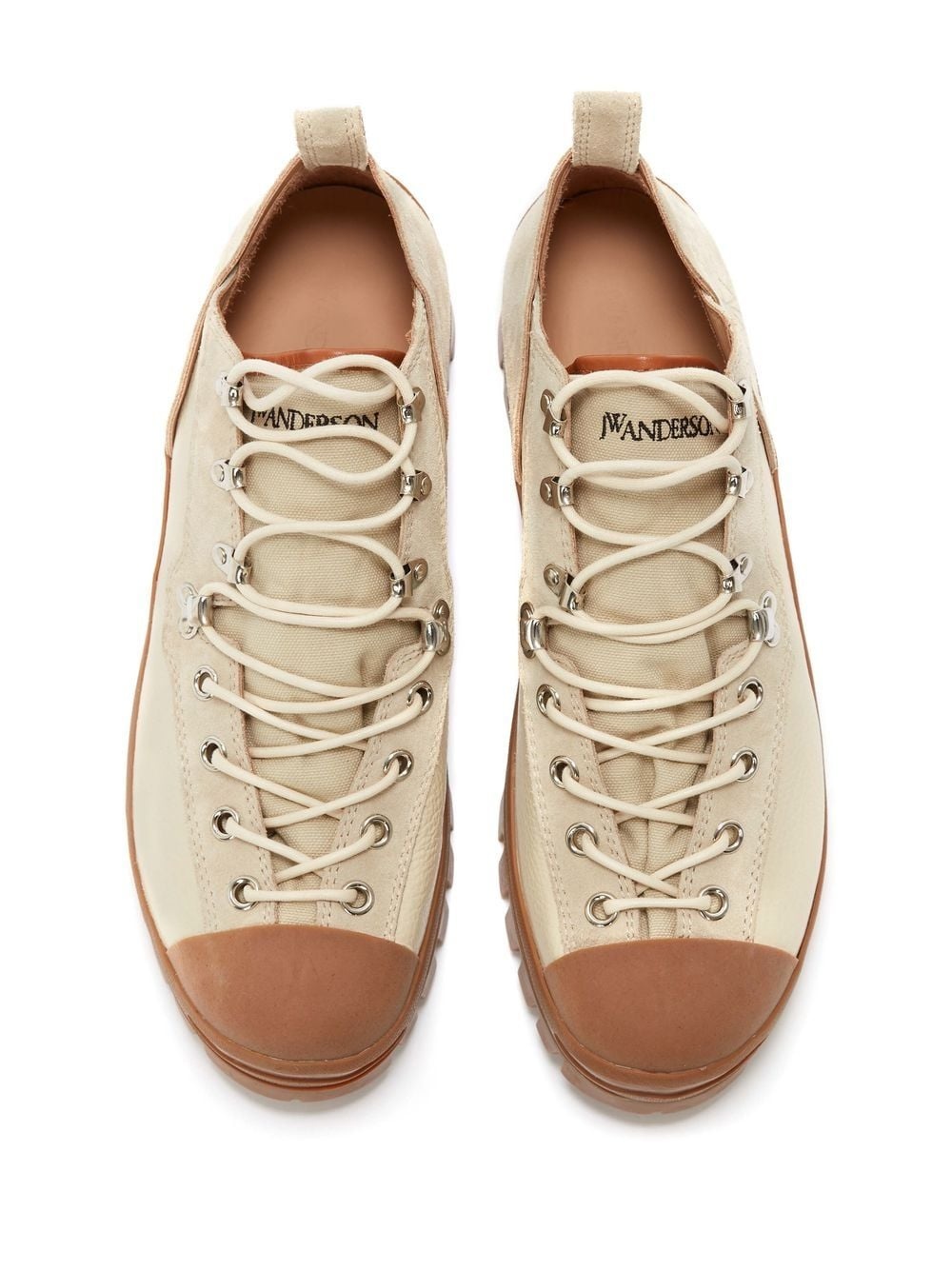 embroidered-logo lace-up shoes - 3