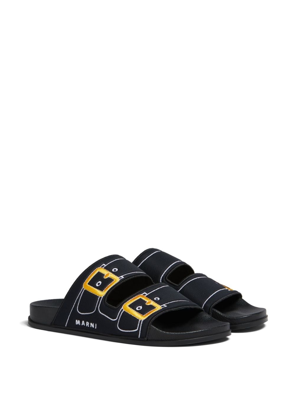 embroidered slip-on slides - 2