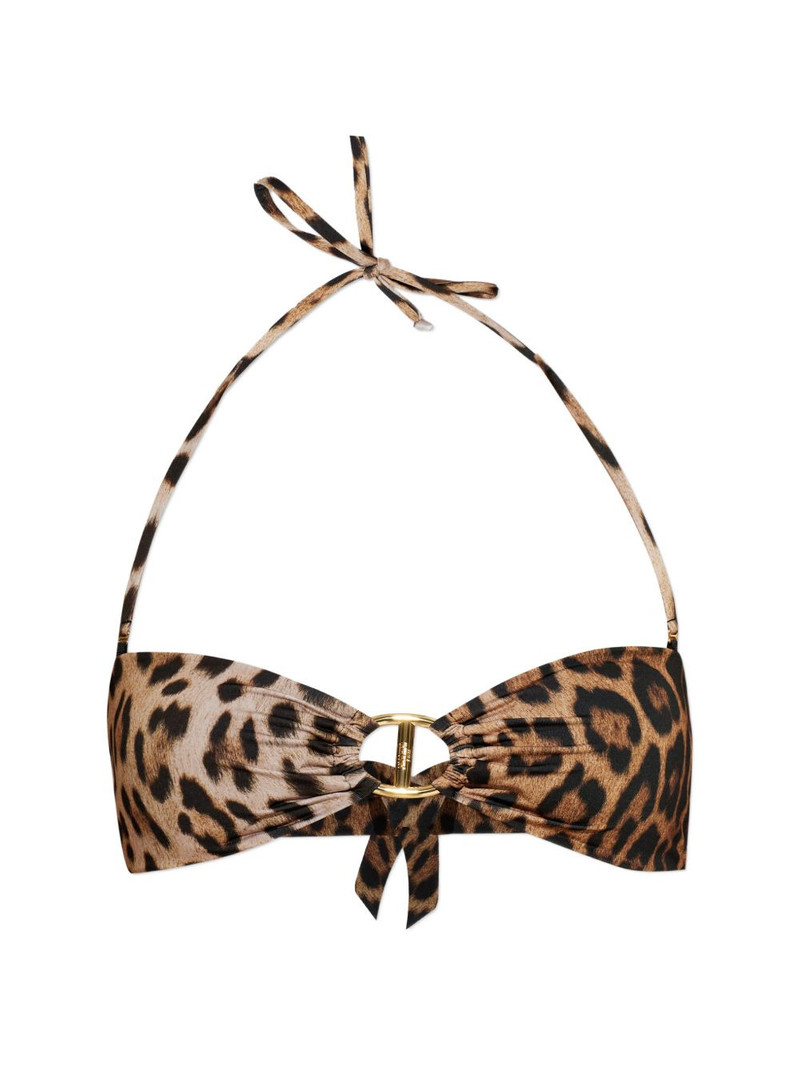 ring leopard-print beachwear top 1