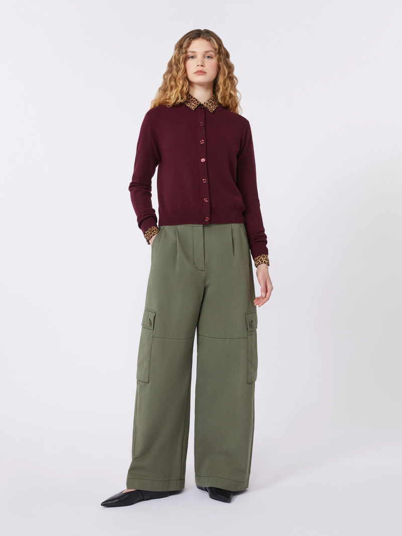NEBBIA Wool and cashmere cardigan - BORDEAUX 8