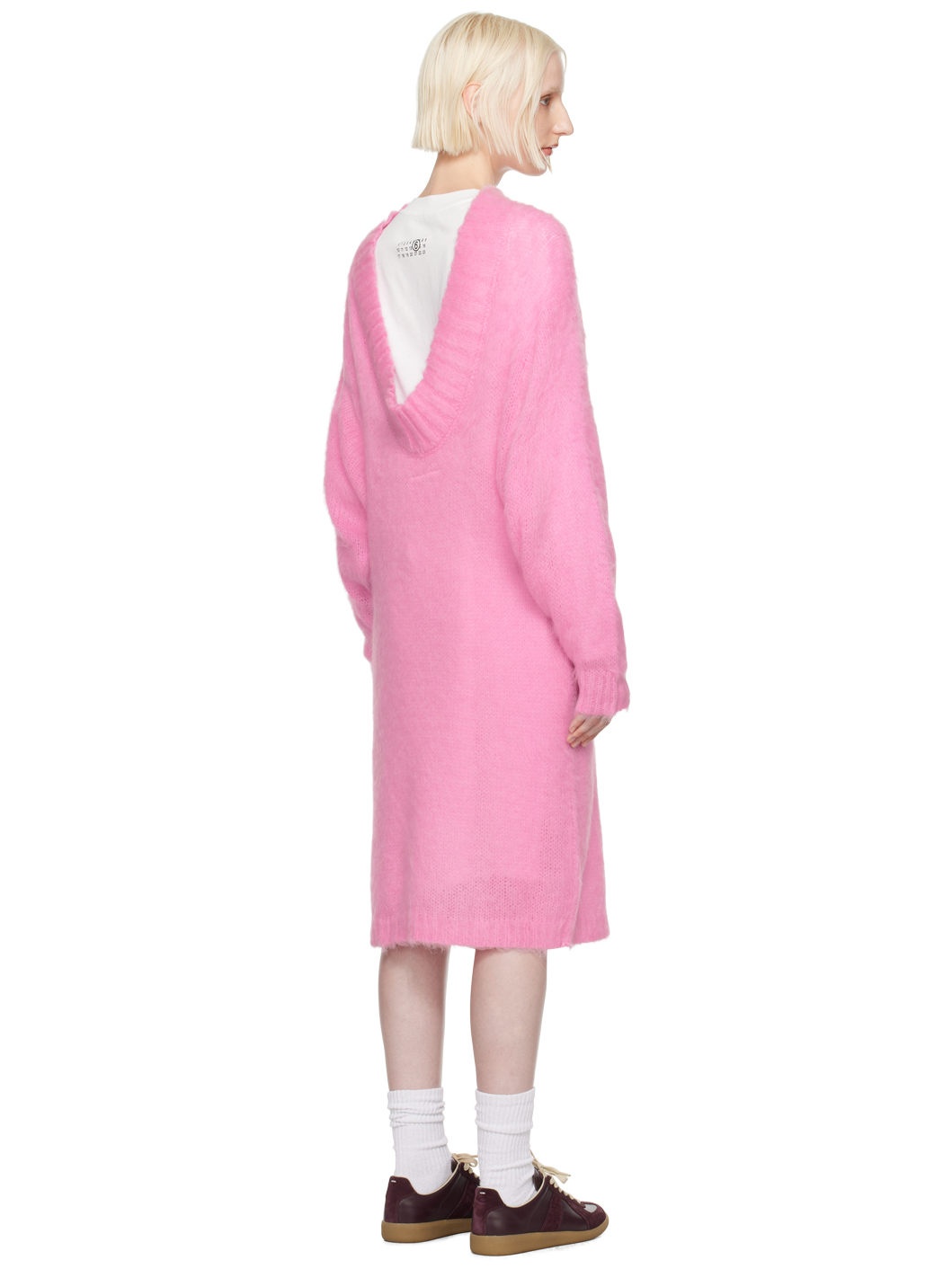 Pink Low Back Midi Dress - 3