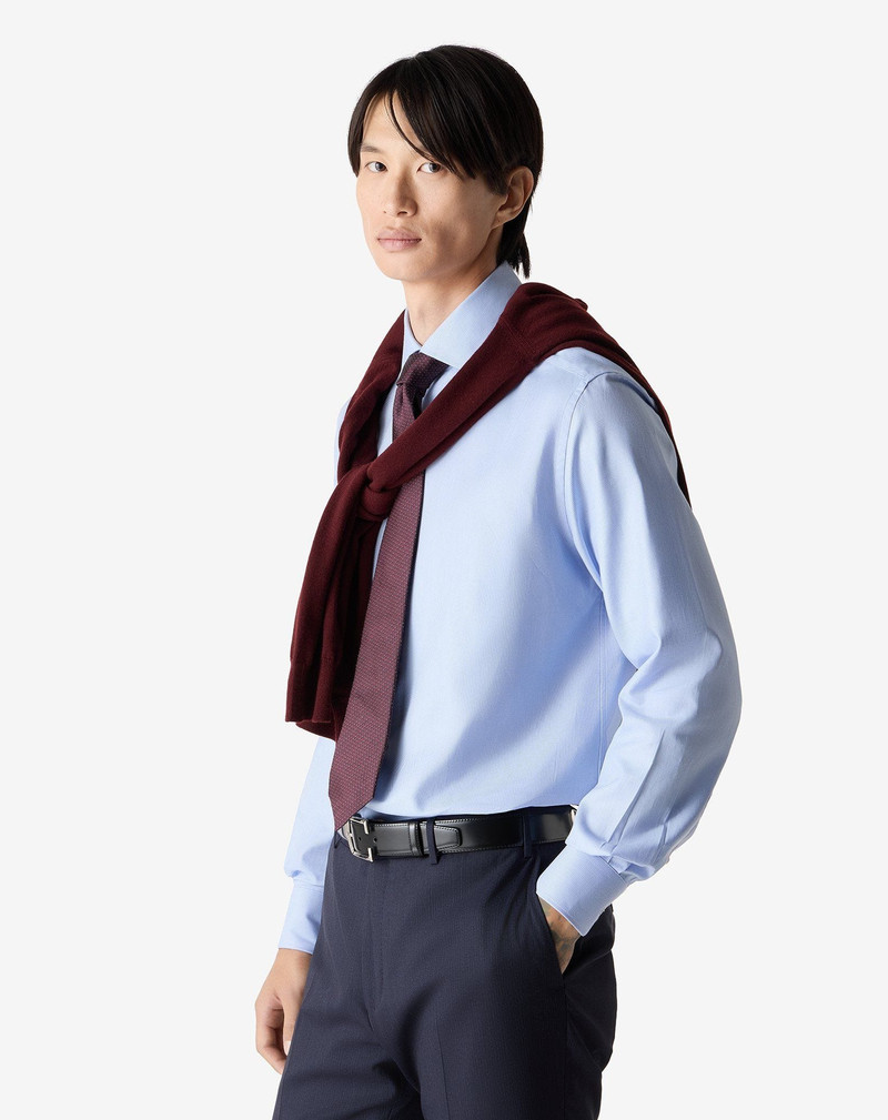 CORNELIANI Light Blue textured cotton shirt outlook