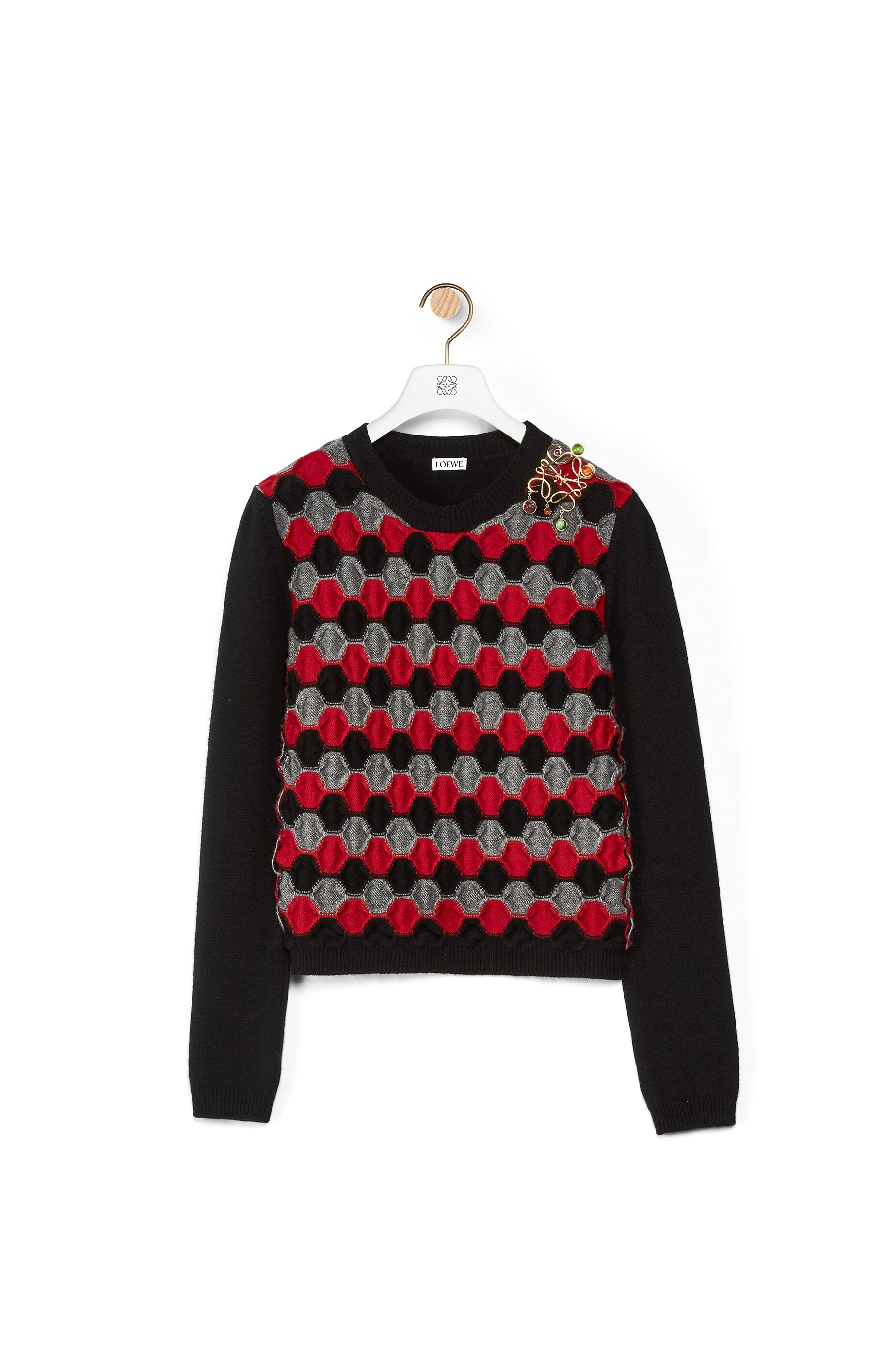 Anagaram embellished crewneck sweater in wool - 1