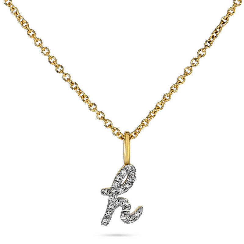 Diamond Cursive Initial Necklace 1