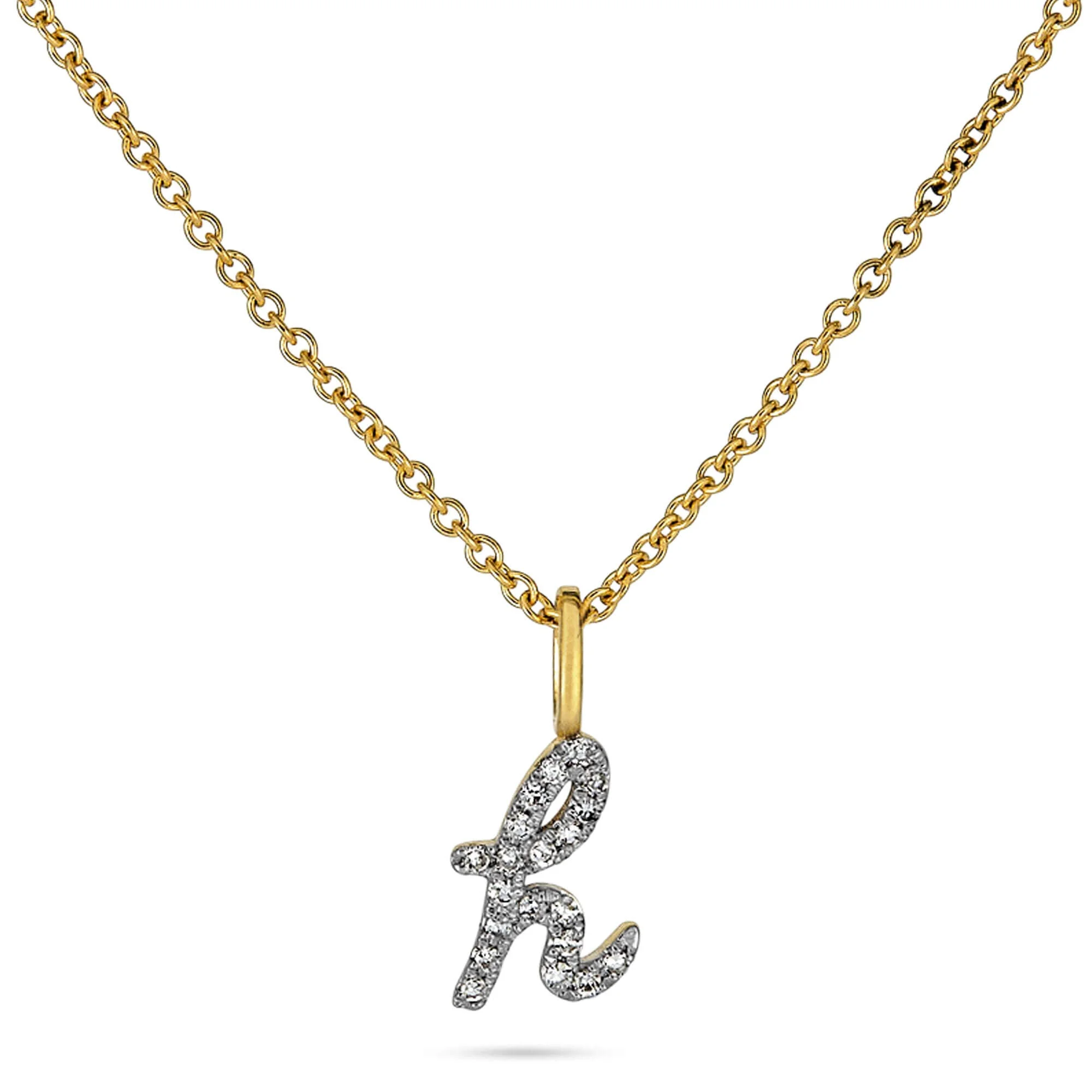 Diamond Cursive Initial Necklace - 1