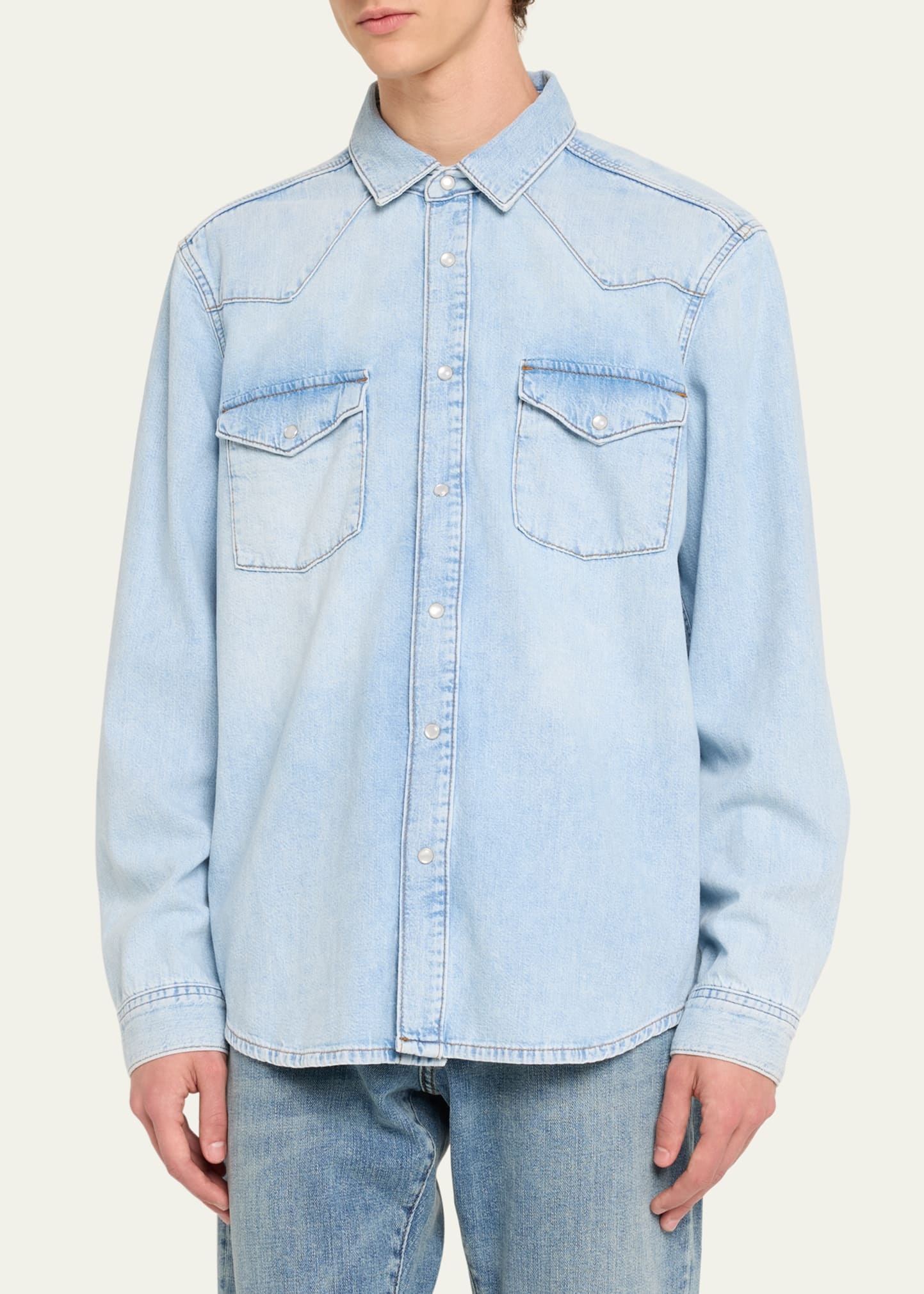 Men's Denim Western Shirt - 4