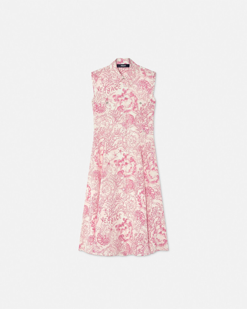 Underwater Barocco Flowy Midi Shirt Dress 1