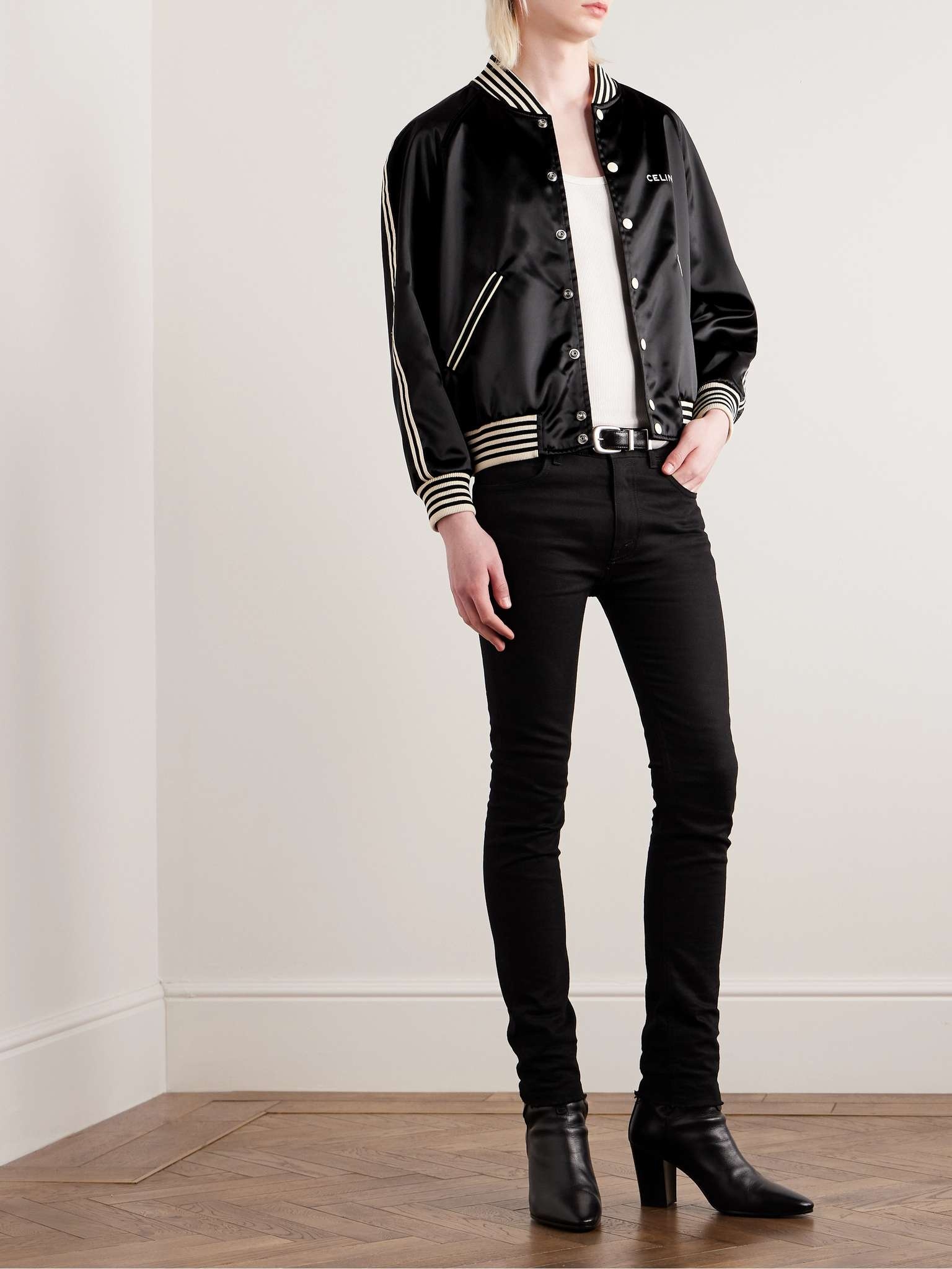 魅力的な価格 CELINE le palace embroidered teddy jacket in satin-finish ジャケット・アウター